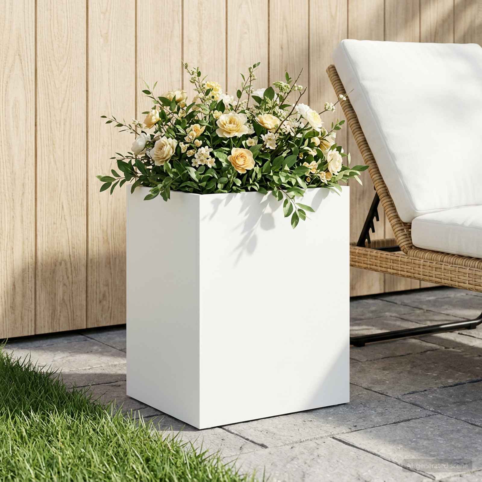 Sodo vazonas Balta 40 x 30 x 50 cm Šaltai valcuotas plienas Sodo vazonas Balta 40 x 30 x 50 cm Šaltai valcuotas plienas - Image 2