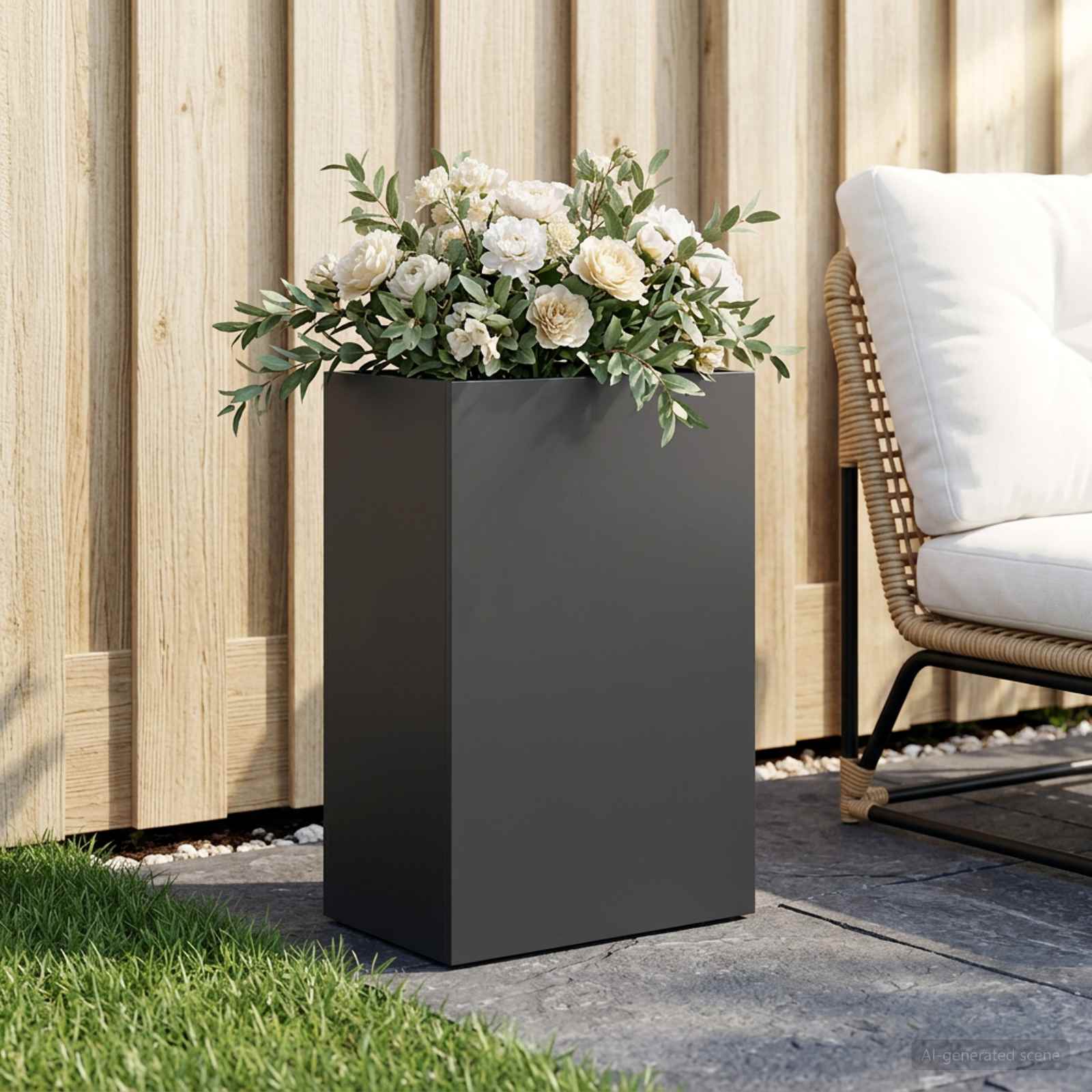 Sodo vazonas Juoda 40 x 30 x 75 cm Šaltai valcuotas plienas Sodo vazonas Juoda 40 x 30 x 75 cm Šaltai valcuotas plienas - Image 2
