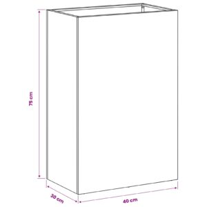 Sodo vazonas Sidabrinė 40 x 30 x 75 cm Galvanizuotas plienas