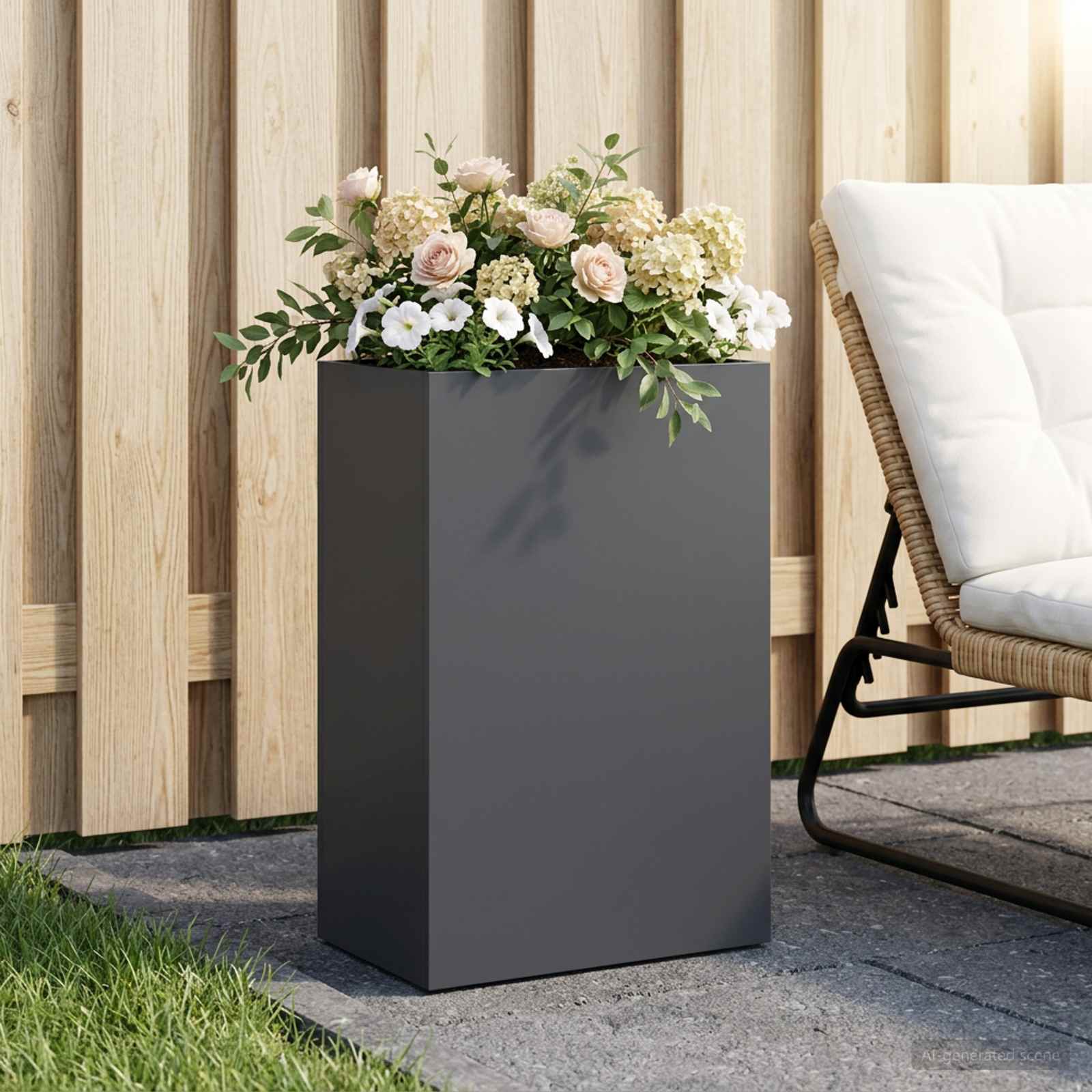 Sodo vazonas Antracito 50 x 30 x 75 cm Šaltai valcuotas plienas Sodo vazonas Antracito 50 x 30 x 75 cm Šaltai valcuotas plienas - Image 2