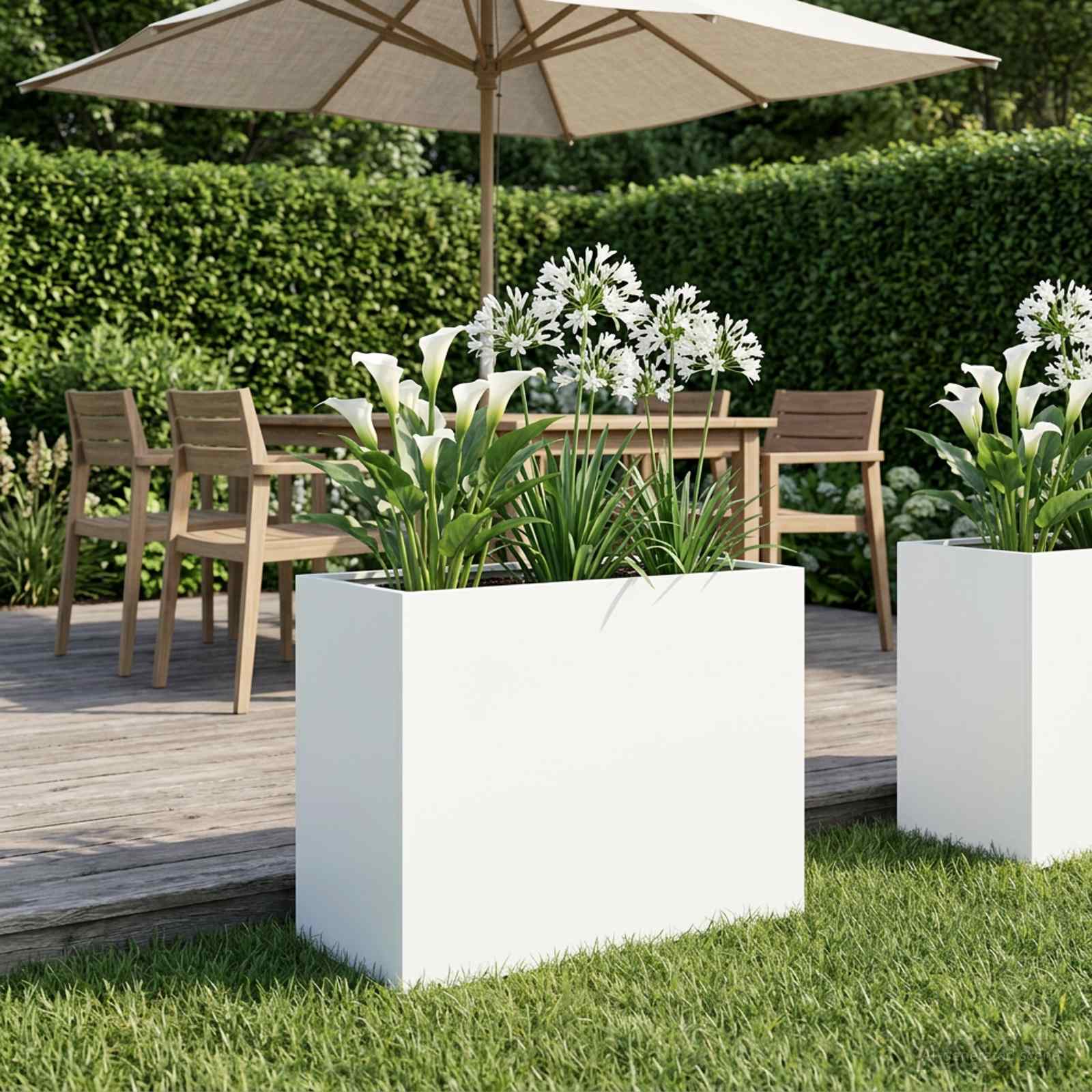 Sodo vazonas Balta 60 x 30 x 40 cm Šaltai valcuotas plienas Sodo vazonas Balta 60 x 30 x 40 cm Šaltai valcuotas plienas - Image 2