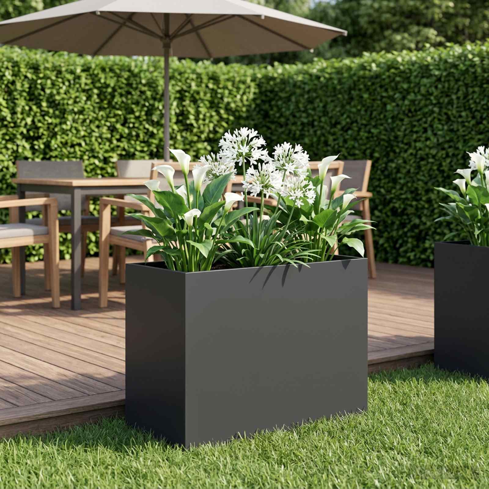 Sodo vazonas Juoda 60 x 30 x 50 cm Šaltai valcuotas plienas Sodo vazonas Juoda 60 x 30 x 50 cm Šaltai valcuotas plienas - Image 2