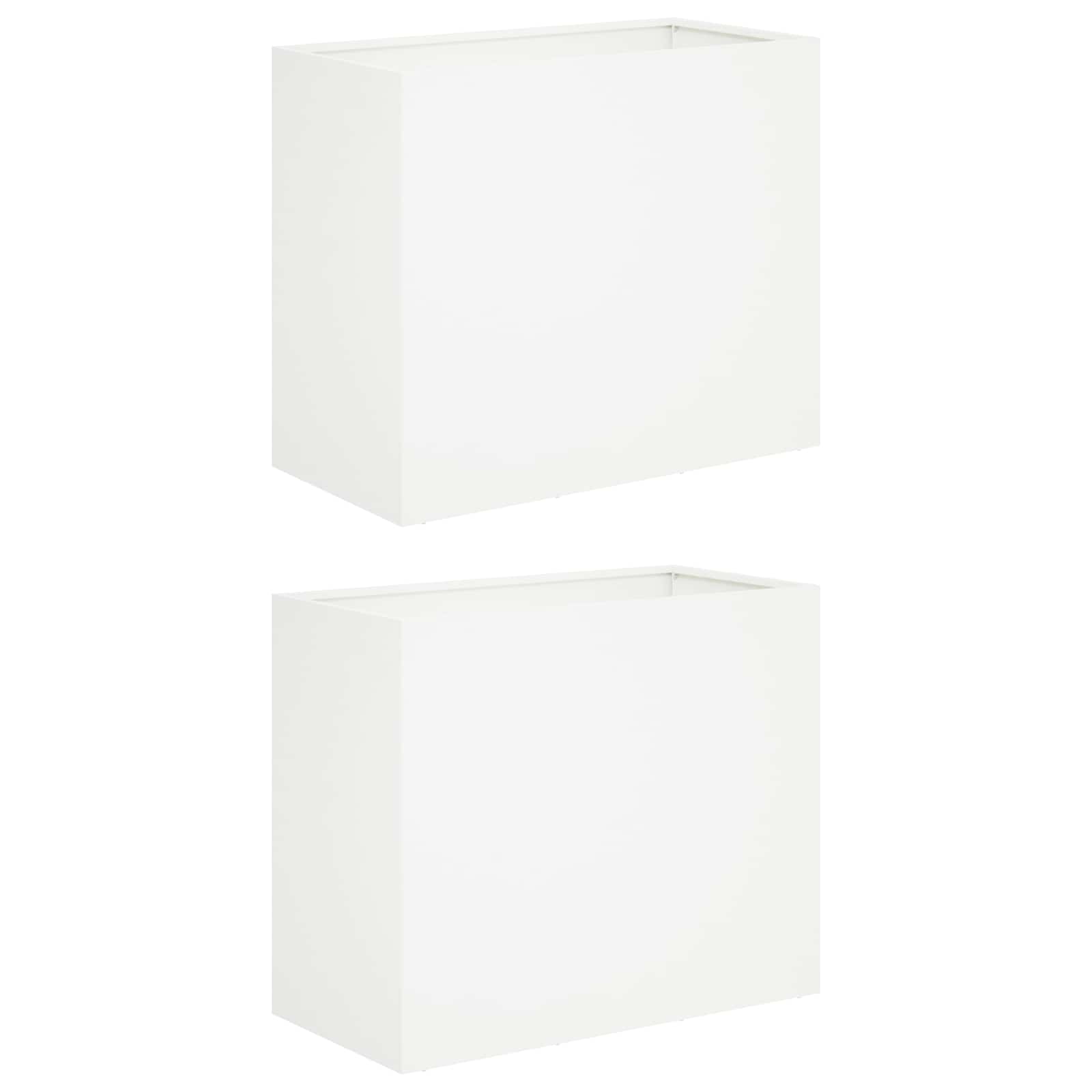 Sodo vazonas 2 vnt. Balta 60 x 30 x 50 cm Sodo vazonas 2 vnt. Balta 60 x 30 x 50 cm - Image 3