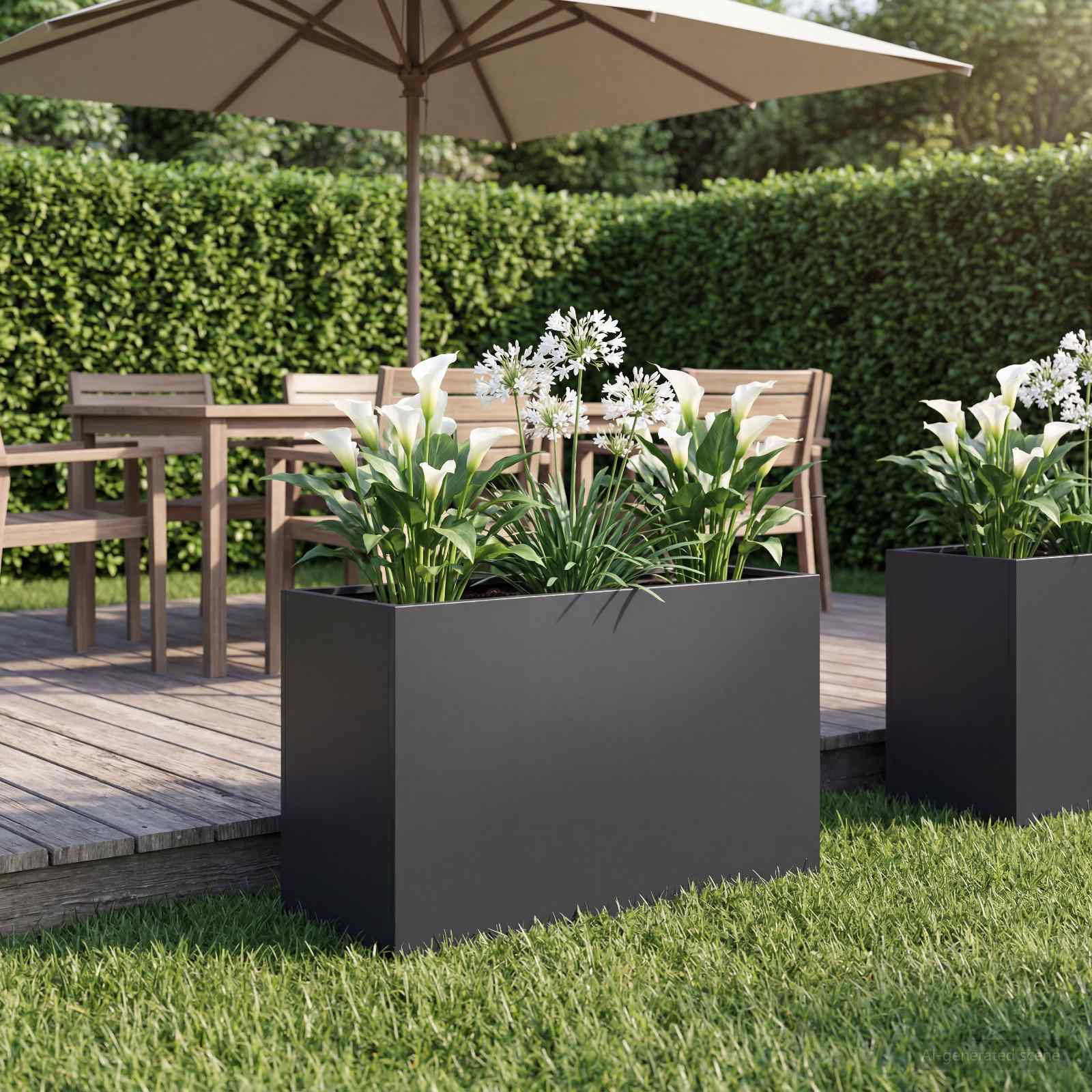 Sodo vazonas Juoda 80 x 30 x 40 cm Šaltai valcuotas plienas Sodo vazonas Juoda 80 x 30 x 40 cm Šaltai valcuotas plienas - Image 2