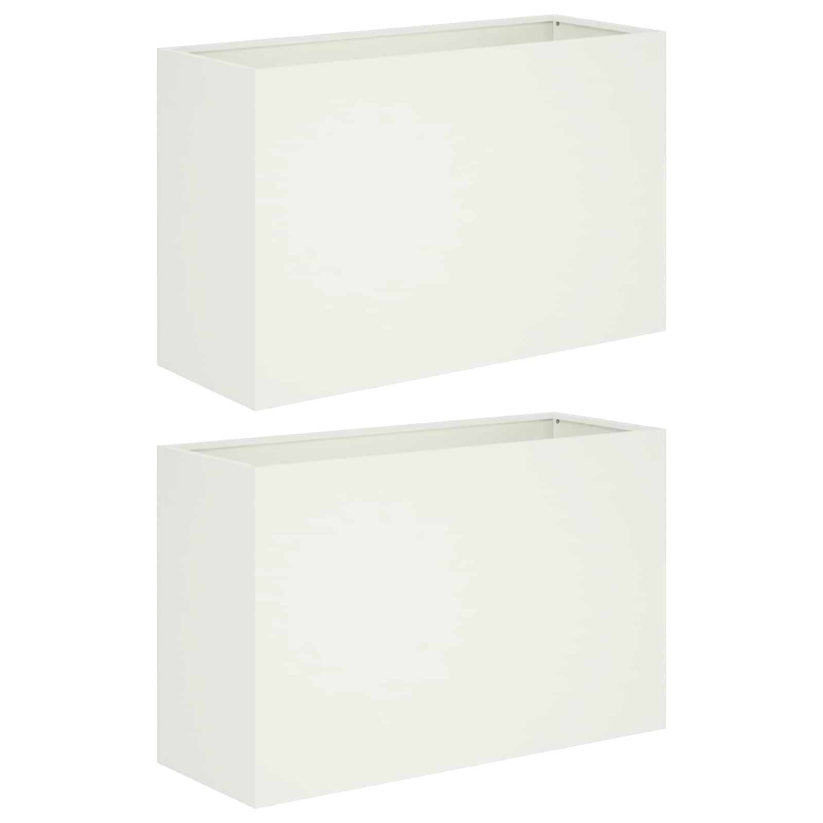 Sodo vazonas 2 vnt. Balta 80 x 30 x 40 cm Sodo vazonas 2 vnt. Balta 80 x 30 x 40 cm - Image 3