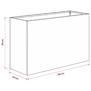Sodo vazonas Antracito 80 x 30 x 40 cm Šaltai valcuotas plienas