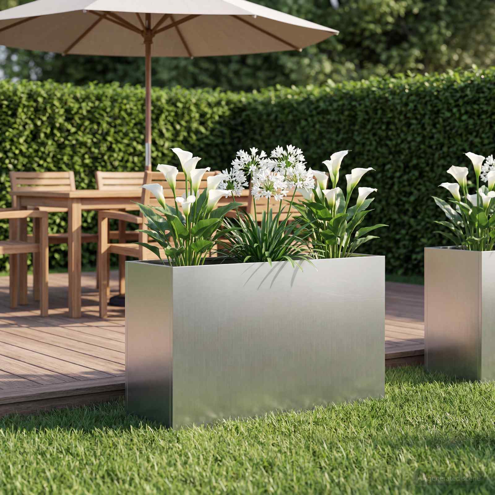 Sodo vazonas Sidabrinė 80 x 30 x 50 cm Galvanizuotas plienas Sodo vazonas Sidabrinė 80 x 30 x 50 cm Galvanizuotas plienas - Image 2