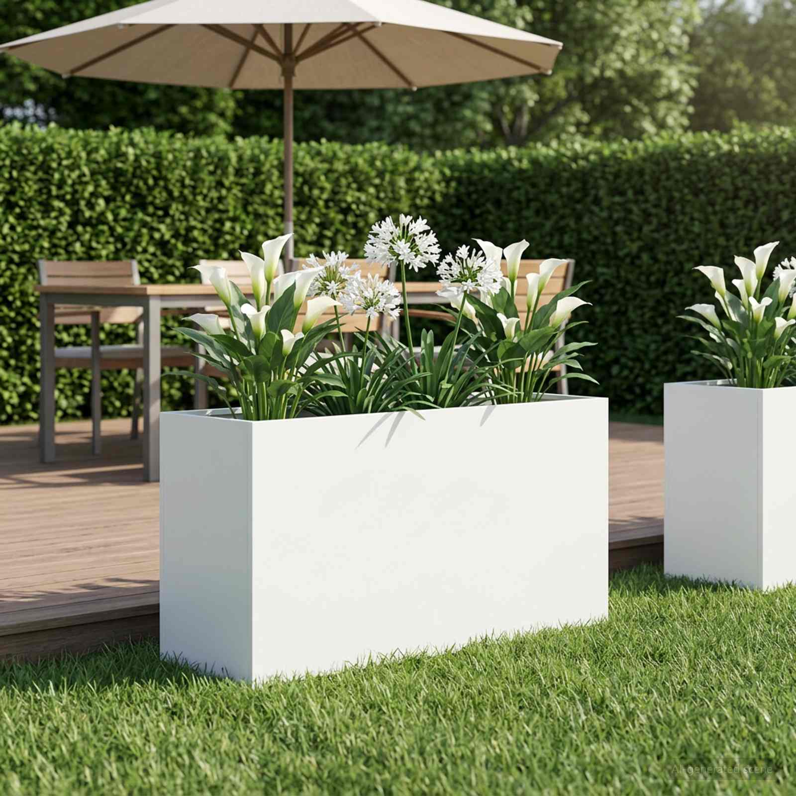 Sodo vazonas Balta 100 x 30 x 40 cm Šaltai valcuotas plienas Sodo vazonas Balta 100 x 30 x 40 cm Šaltai valcuotas plienas - Image 2