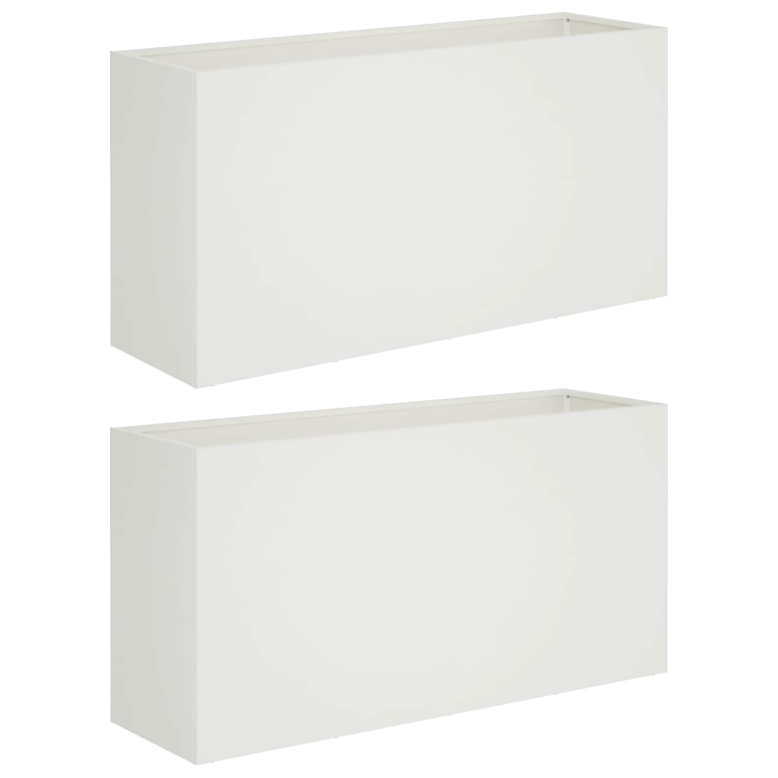 Sodo vazonas 2 vnt. Balta 100 x 30 x 40 cm Sodo vazonas 2 vnt. Balta 100 x 30 x 40 cm - Image 3
