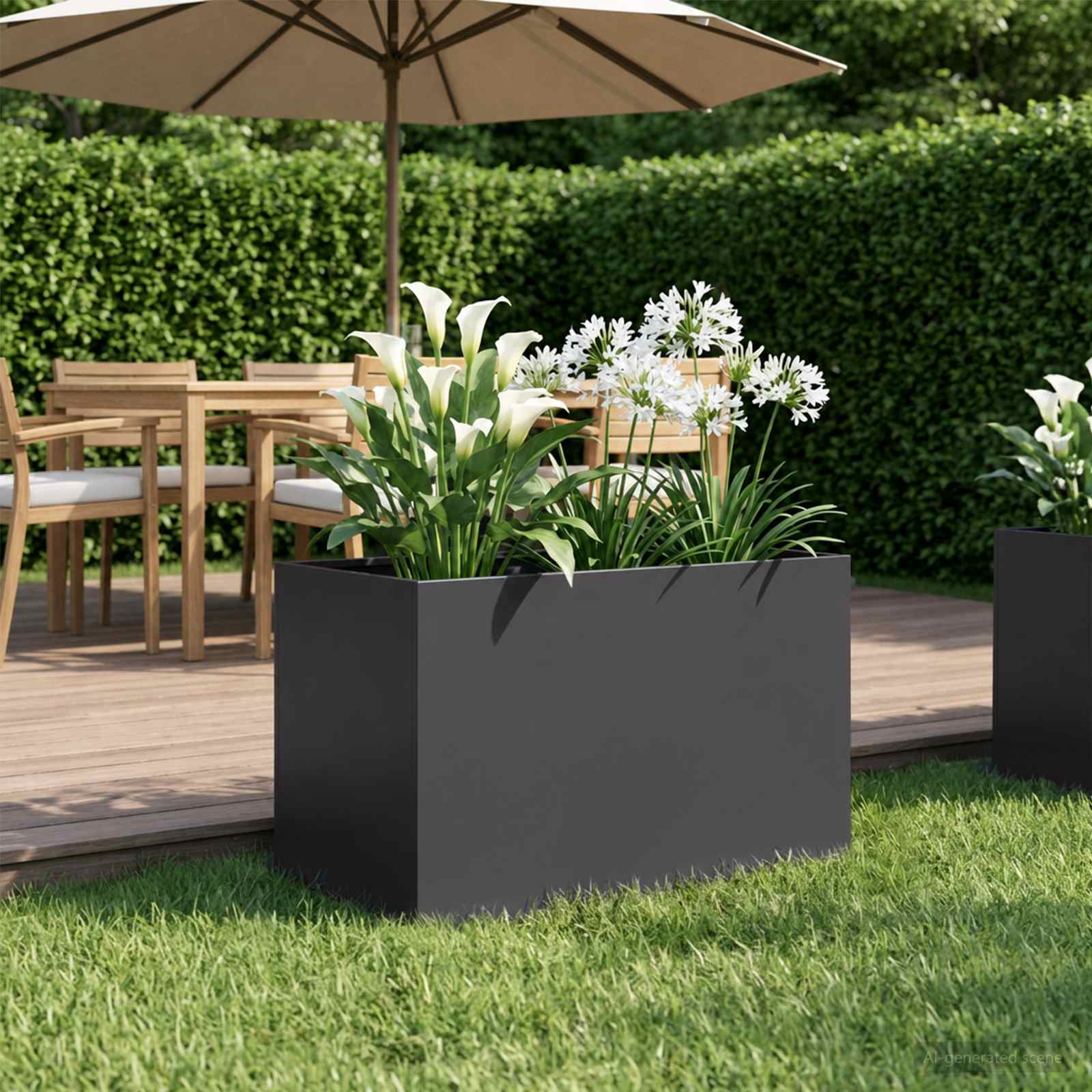 Sodo vazonas Juoda 50 x 40 x 40 cm Šaltai valcuotas plienas Sodo vazonas Juoda 50 x 40 x 40 cm Šaltai valcuotas plienas - Image 2