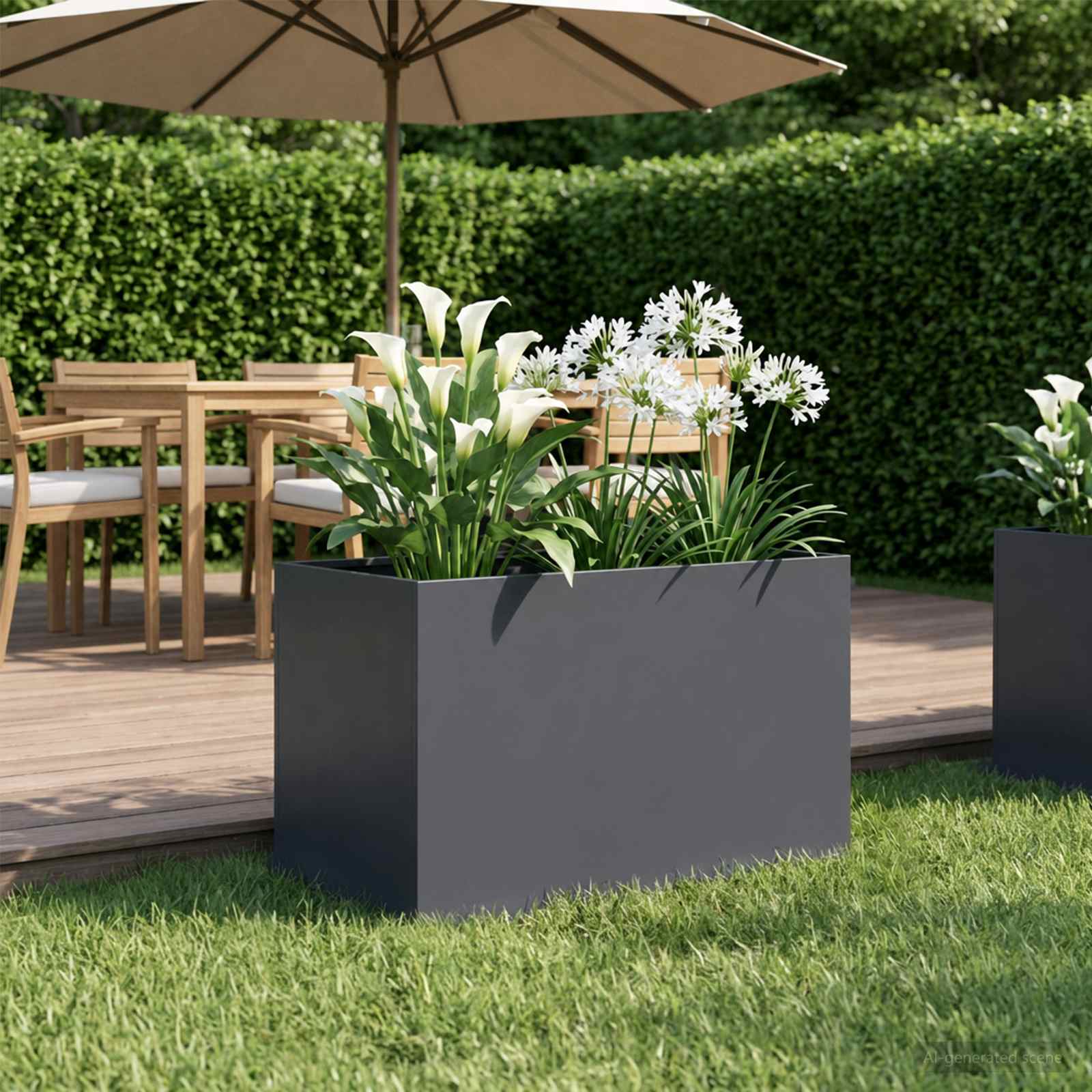 Sodo vazonas Antracito 50 x 40 x 40 cm Šaltai valcuotas plienas Sodo vazonas Antracito 50 x 40 x 40 cm Šaltai valcuotas plienas - Image 2