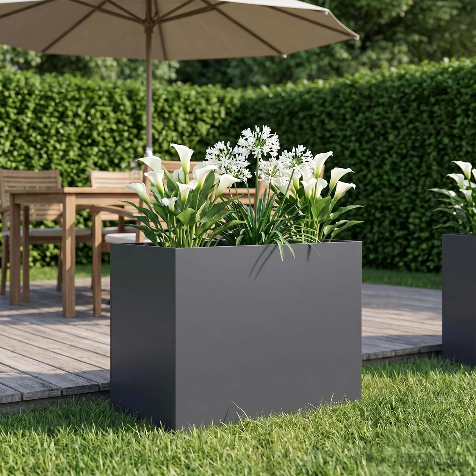 Sodo vazonas Antracito 50 x 40 x 50 cm Šaltai valcuotas plienas Sodo vazonas Antracito 50 x 40 x 50 cm Šaltai valcuotas plienas - Image 2
