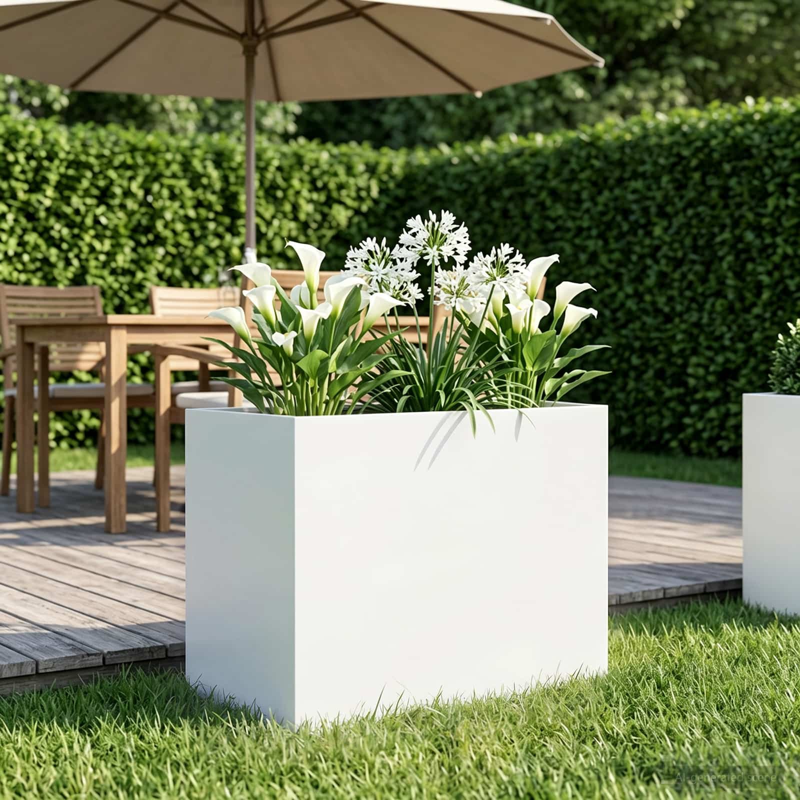 Sodo vazonas Balta 60 x 40 x 50 cm Šaltai valcuotas plienas Sodo vazonas Balta 60 x 40 x 50 cm Šaltai valcuotas plienas - Image 2