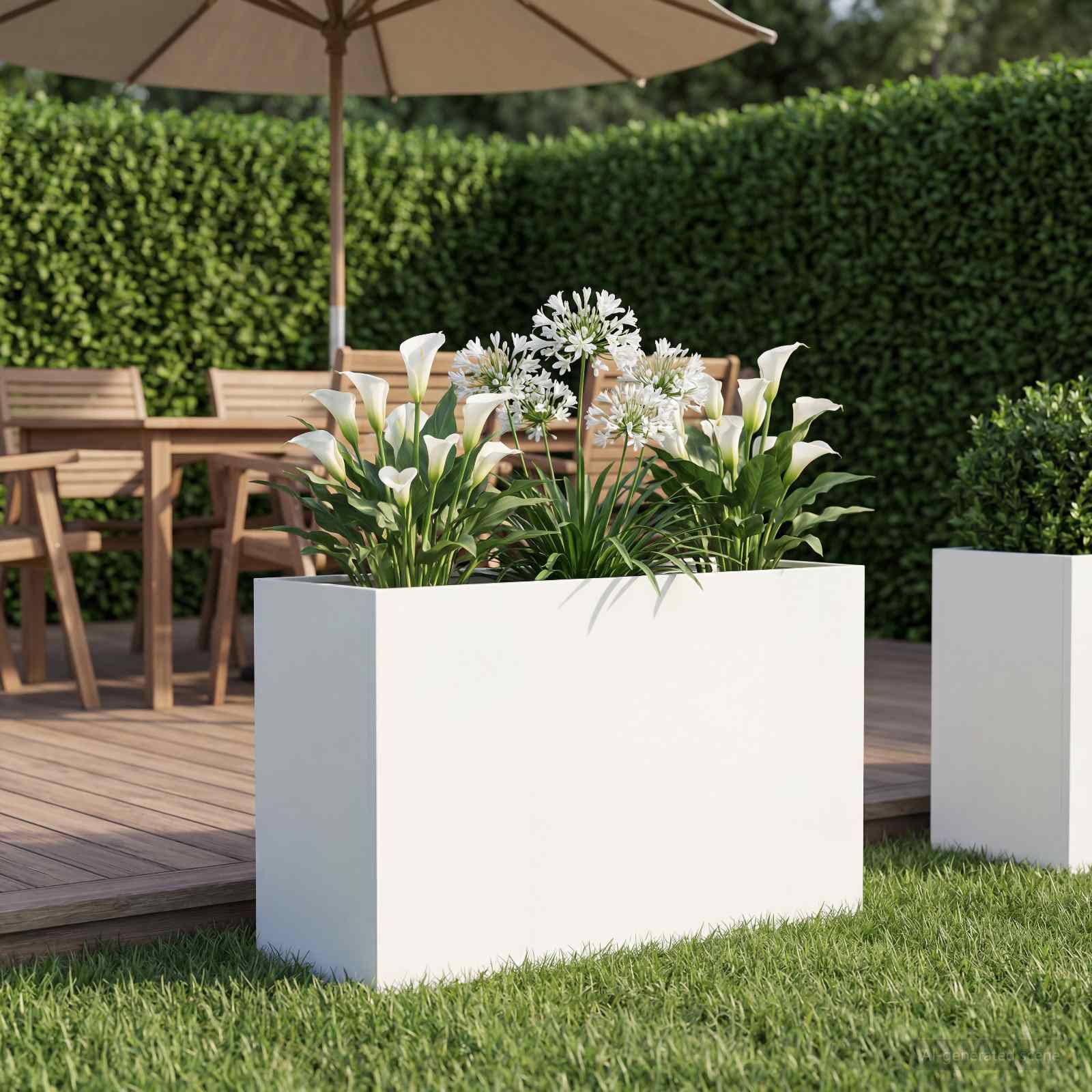 Sodo vazonas Balta 80 x 40 x 50 cm Šaltai valcuotas plienas Sodo vazonas Balta 80 x 40 x 50 cm Šaltai valcuotas plienas - Image 2