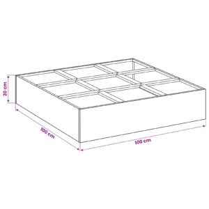 Sodo vazonas Juoda 100 x 100 x 20 cm Šaltai valcuotas plienas