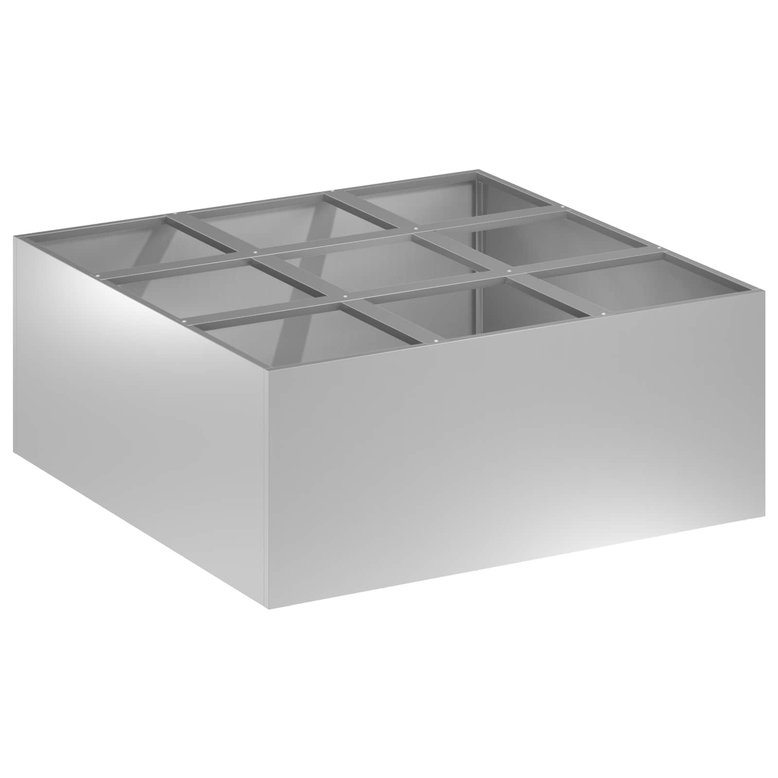 Sodo vazonas Sidabrinė 100 x 100 x 30 cm Galvanizuotas plienas Sodo vazonas Sidabrinė 100 x 100 x 30 cm Galvanizuotas plienas - Image 3