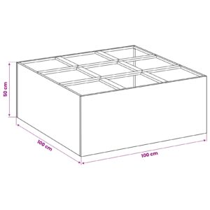 Sodo vazonas Juoda 100 x 100 x 50 cm Šaltai valcuotas plienas
