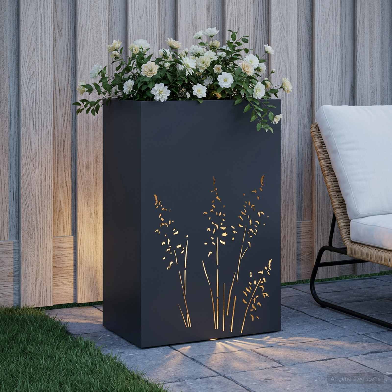 Sodo vazonas Juoda 50 x 30 x 75 cm Šaltai valcuotas plienas Sodo vazonas Juoda 50 x 30 x 75 cm Šaltai valcuotas plienas - Image 4