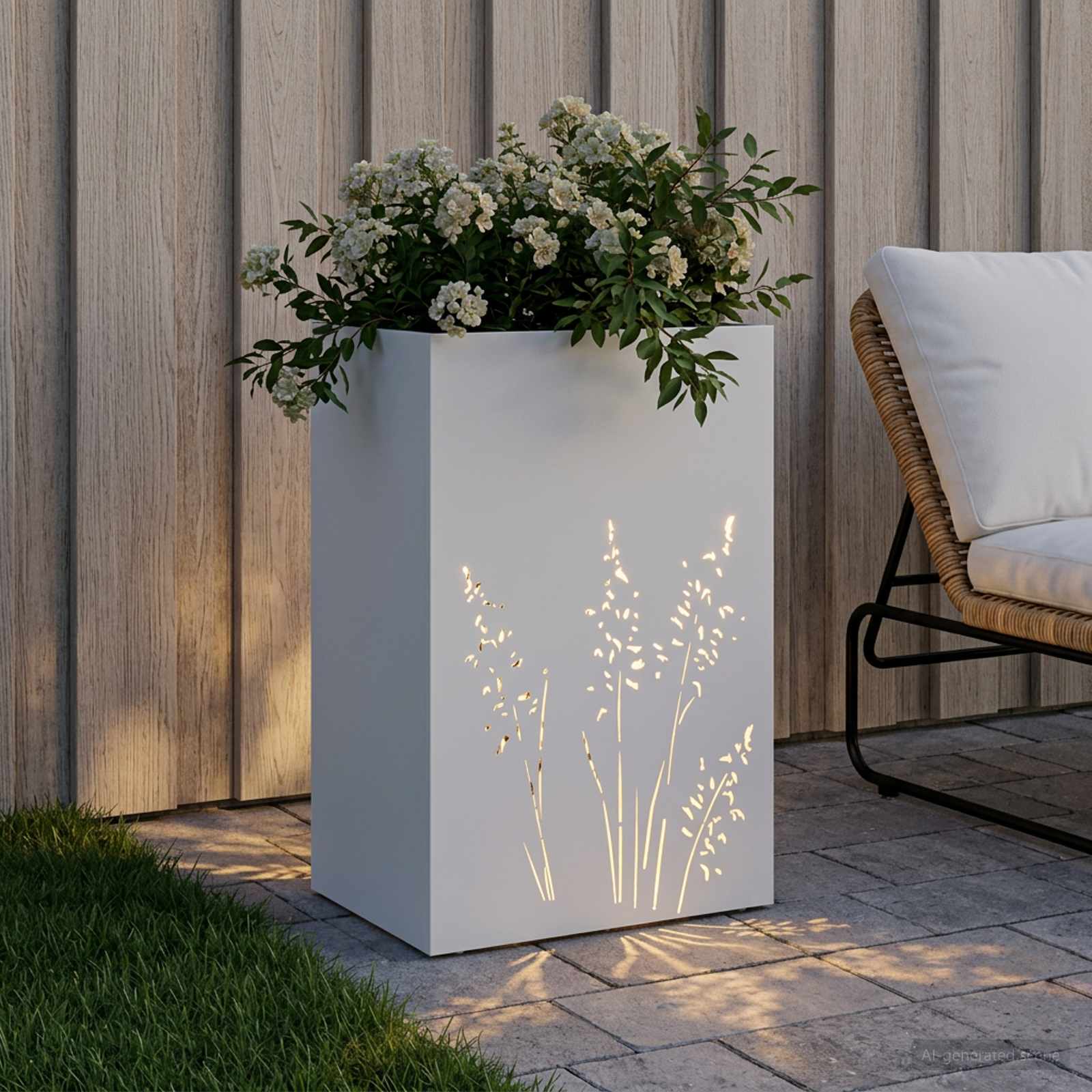 Sodo vazonas Balta 50 x 30 x 75 cm Šaltai valcuotas plienas Sodo vazonas Balta 50 x 30 x 75 cm Šaltai valcuotas plienas - Image 4