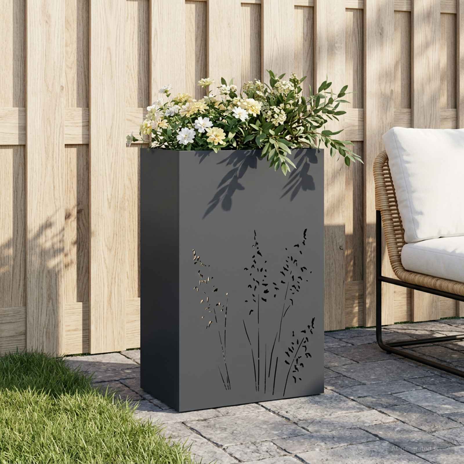 Sodo vazonas Antracito 50 x 30 x 75 cm Šaltai valcuotas plienas Sodo vazonas Antracito 50 x 30 x 75 cm Šaltai valcuotas plienas - Image 2