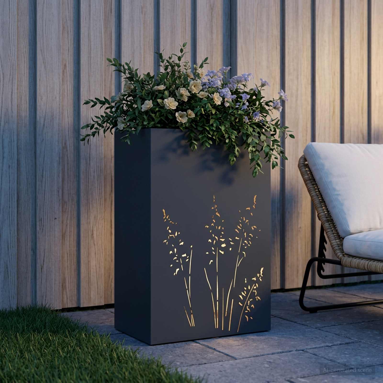 Sodo vazonas Antracito 50 x 30 x 75 cm Šaltai valcuotas plienas Sodo vazonas Antracito 50 x 30 x 75 cm Šaltai valcuotas plienas - Image 4