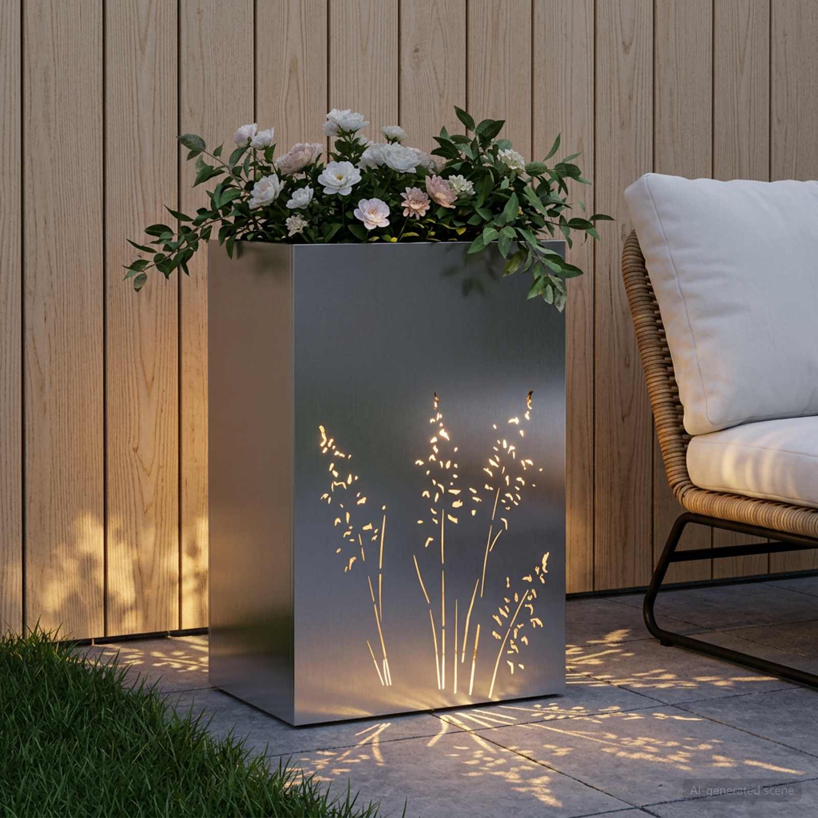 Sodo vazonas Sidabrinė 50 x 30 x 75 cm Galvanizuotas plienas Sodo vazonas Sidabrinė 50 x 30 x 75 cm Galvanizuotas plienas - Image 4