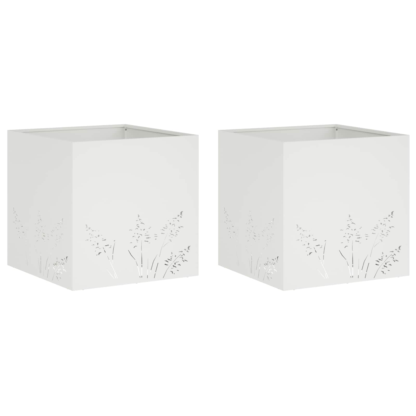 Sodo vazonas 2 vnt. Balta 50 x 50 x 49 cm Sodo vazonas 2 vnt. Balta 50 x 50 x 49 cm - Image 3