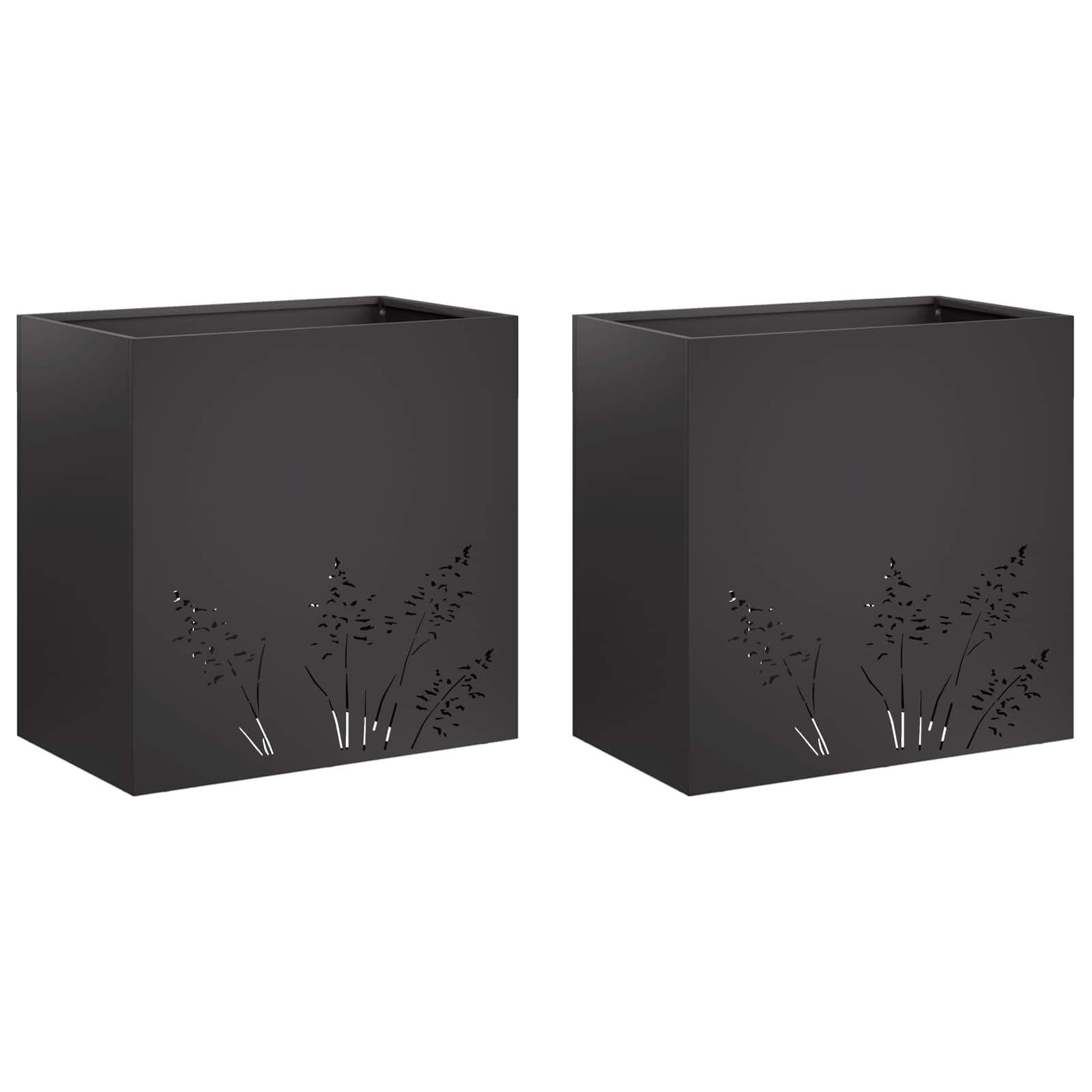 Sodo vazonas 2 vnt. Juoda 50 x 30 x 49 cm Sodo vazonas 2 vnt. Juoda 50 x 30 x 49 cm - Image 3