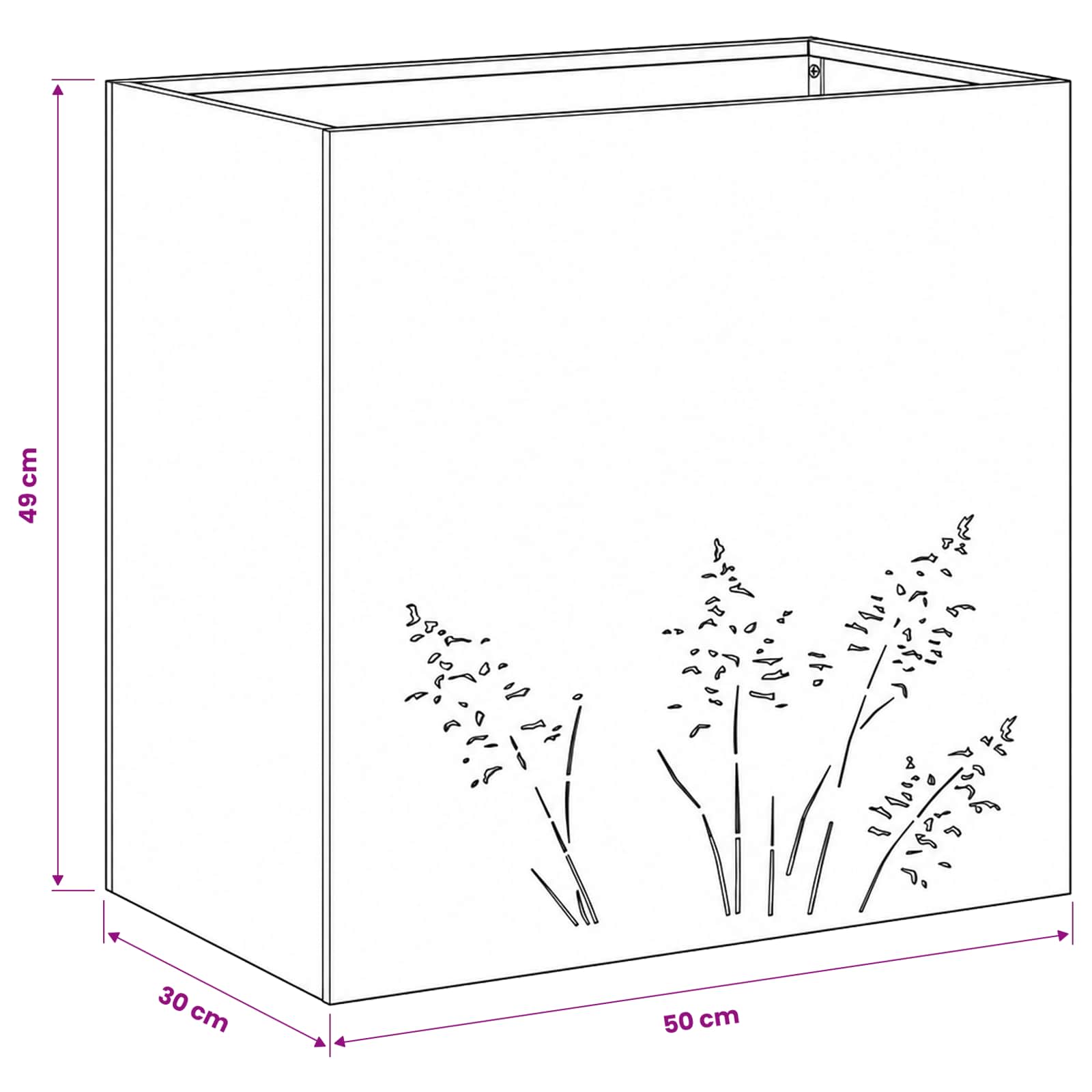 Sodo vazonas 2 vnt. Juoda 50 x 30 x 49 cm Sodo vazonas 2 vnt. Juoda 50 x 30 x 49 cm