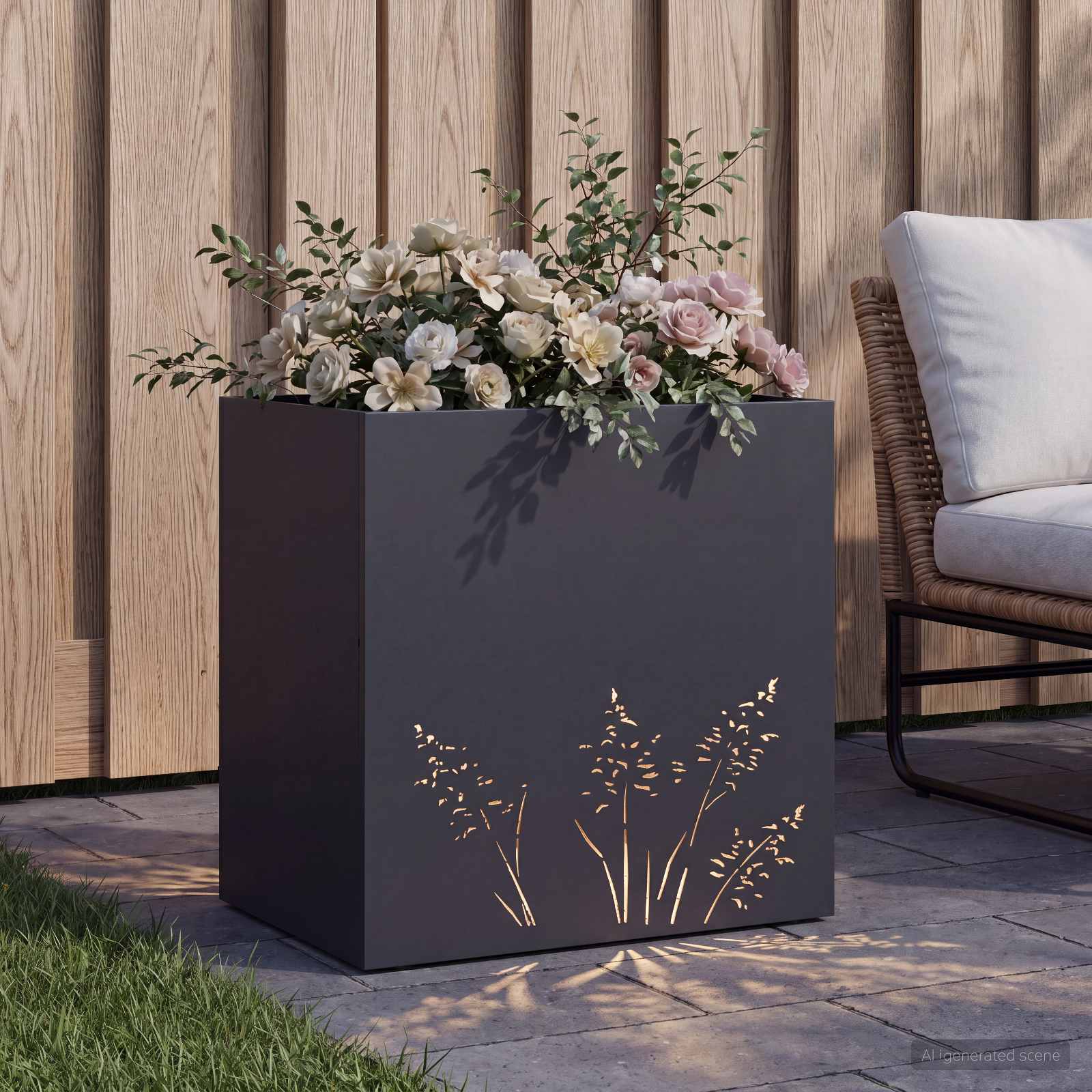 Sodo vazonas Antracito 50 x 30 x 49 cm Šaltai valcuotas plienas Sodo vazonas Antracito 50 x 30 x 49 cm Šaltai valcuotas plienas - Image 4