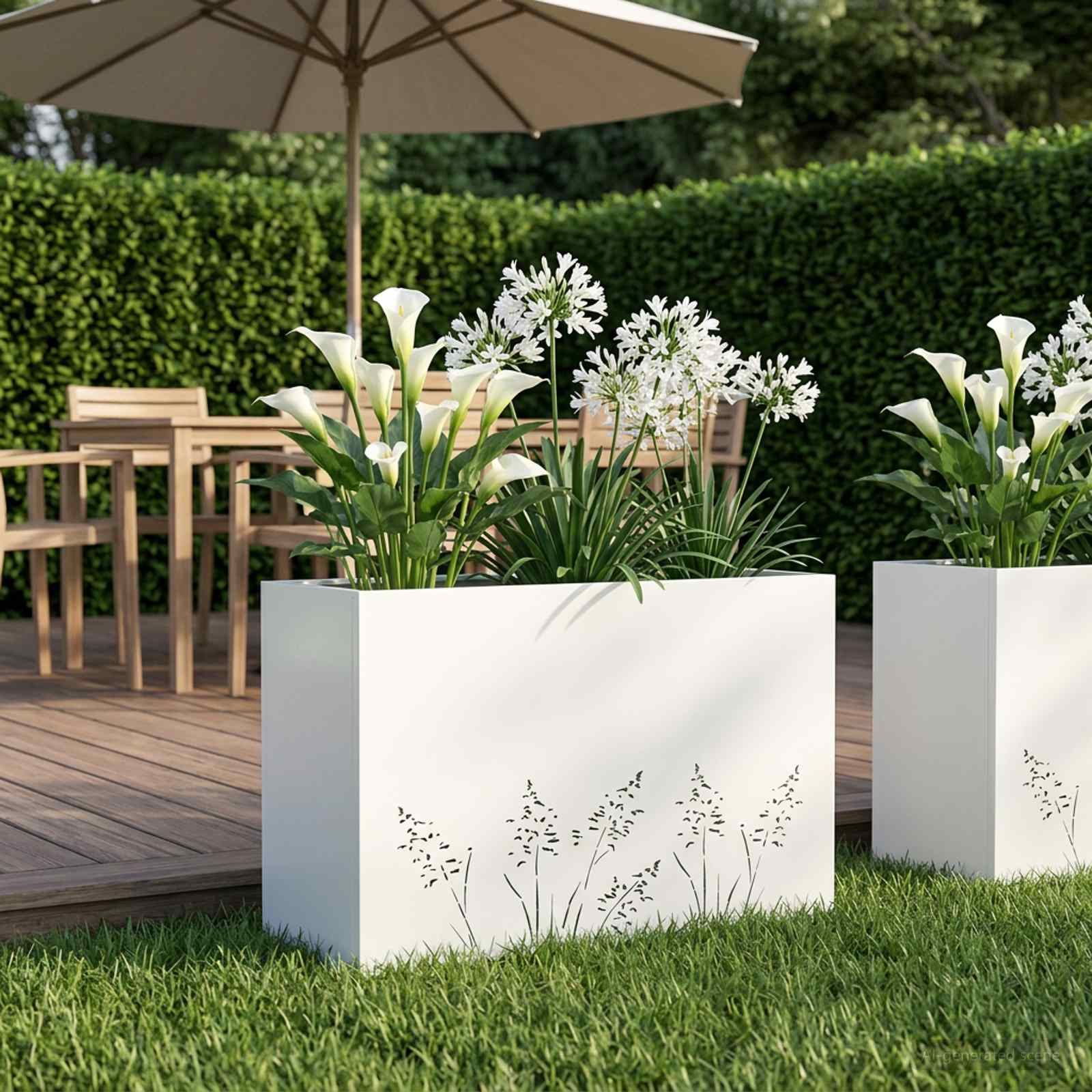Sodo vazonas Balta 80 x 20 x 49 cm Šaltai valcuotas plienas Sodo vazonas Balta 80 x 20 x 49 cm Šaltai valcuotas plienas - Image 2