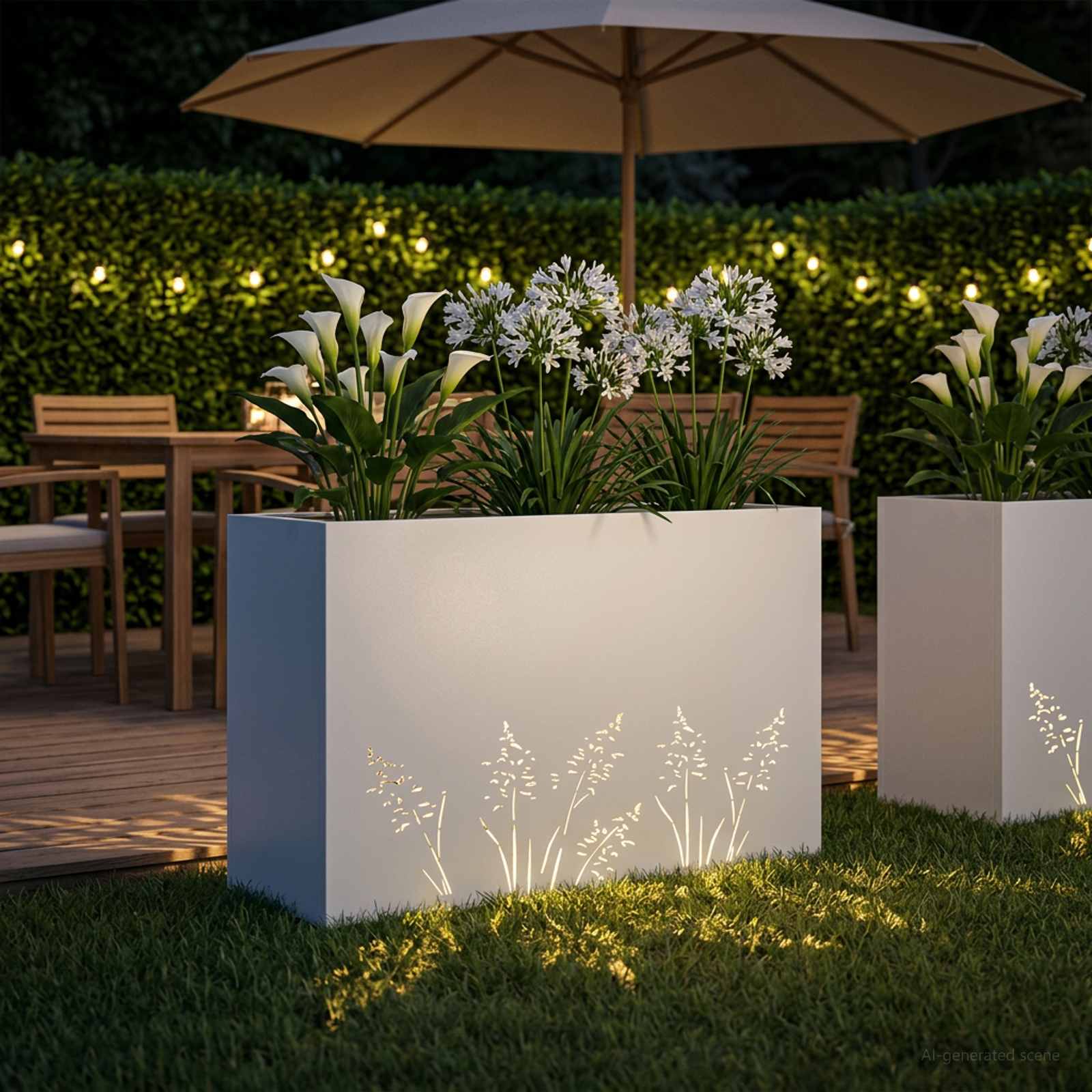 Sodo vazonas Balta 80 x 20 x 49 cm Šaltai valcuotas plienas Sodo vazonas Balta 80 x 20 x 49 cm Šaltai valcuotas plienas - Image 4
