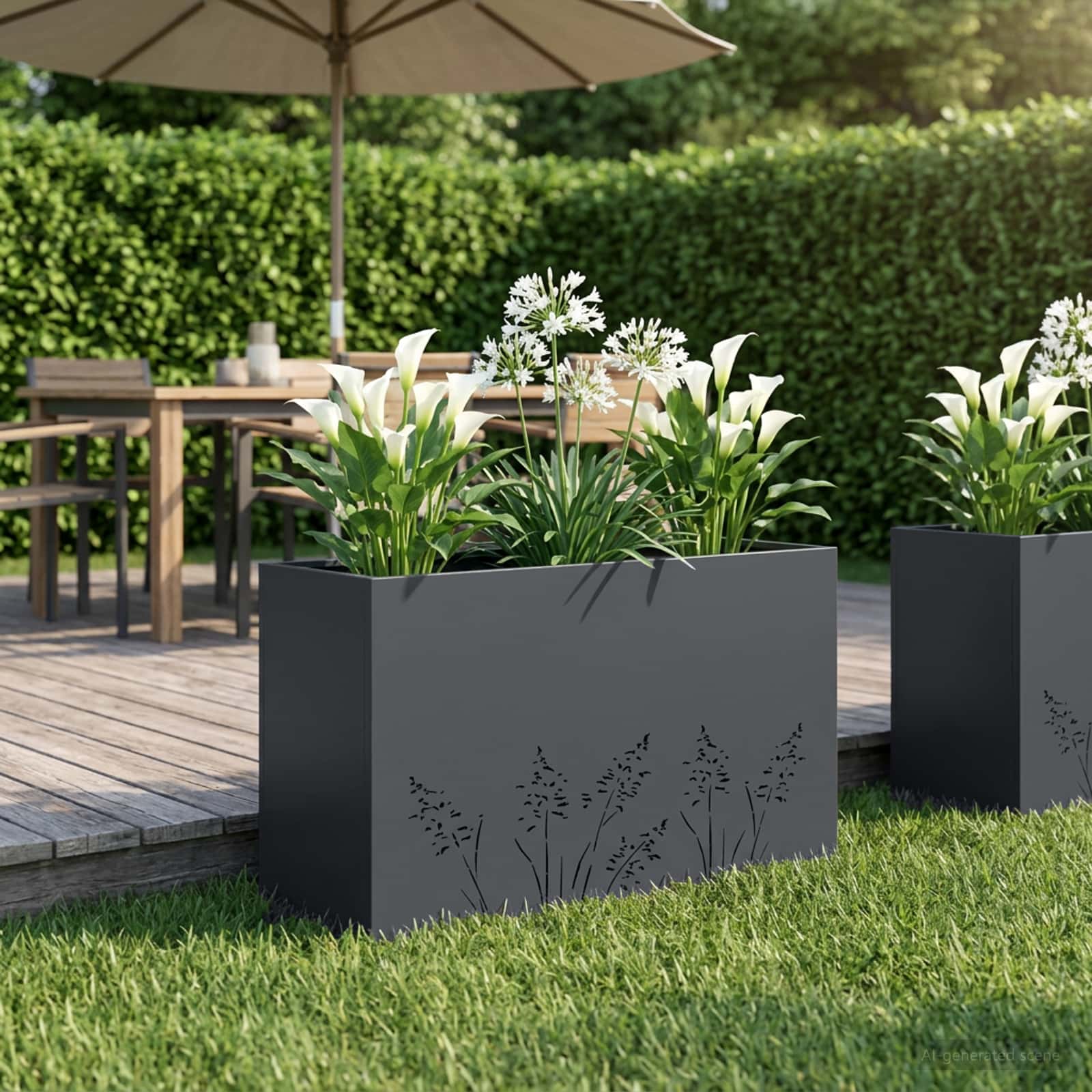 Sodo vazonas Antracito 80 x 20 x 49 cm Šaltai valcuotas plienas Sodo vazonas Antracito 80 x 20 x 49 cm Šaltai valcuotas plienas - Image 2