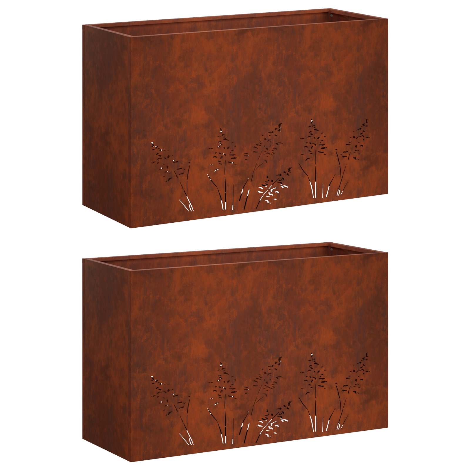 Sodo vazonas 2 vnt. Rūdijanti 80 x 20 x 49 cm Sodo vazonas 2 vnt. Rūdijanti 80 x 20 x 49 cm - Image 3