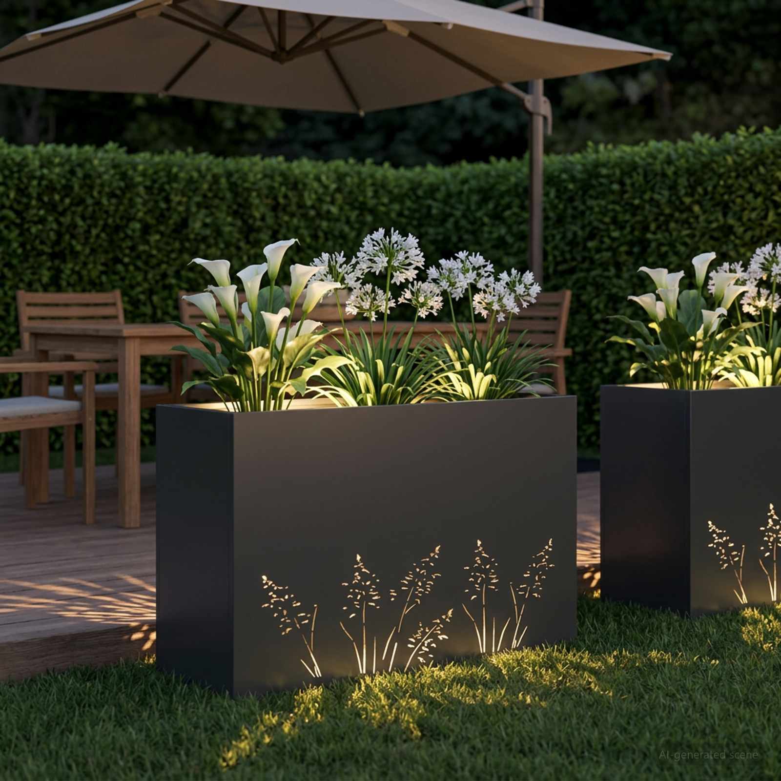 Sodo vazonas Juoda 80 x 30 x 49 cm Šaltai valcuotas plienas Sodo vazonas Juoda 80 x 30 x 49 cm Šaltai valcuotas plienas - Image 4