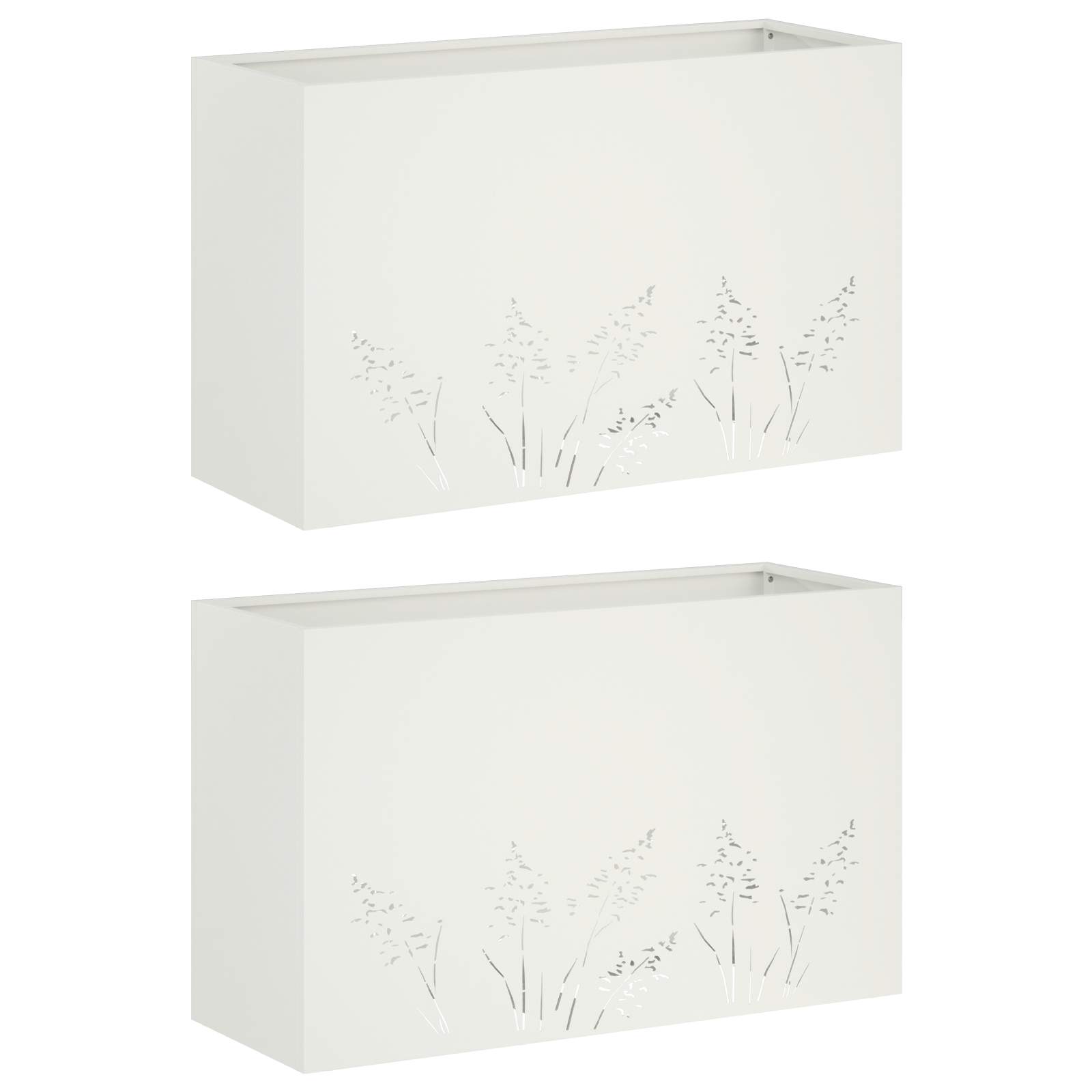 Sodo vazonas 2 vnt. Balta 80 x 30 x 49 cm Sodo vazonas 2 vnt. Balta 80 x 30 x 49 cm - Image 3