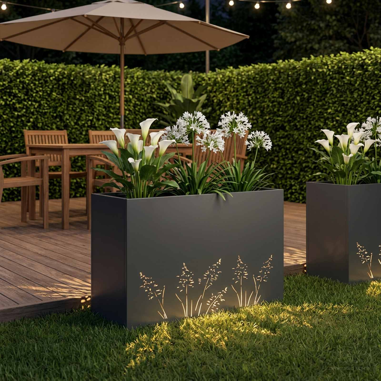 Sodo vazonas Antracito 80 x 30 x 49 cm Šaltai valcuotas plienas Sodo vazonas Antracito 80 x 30 x 49 cm Šaltai valcuotas plienas - Image 4