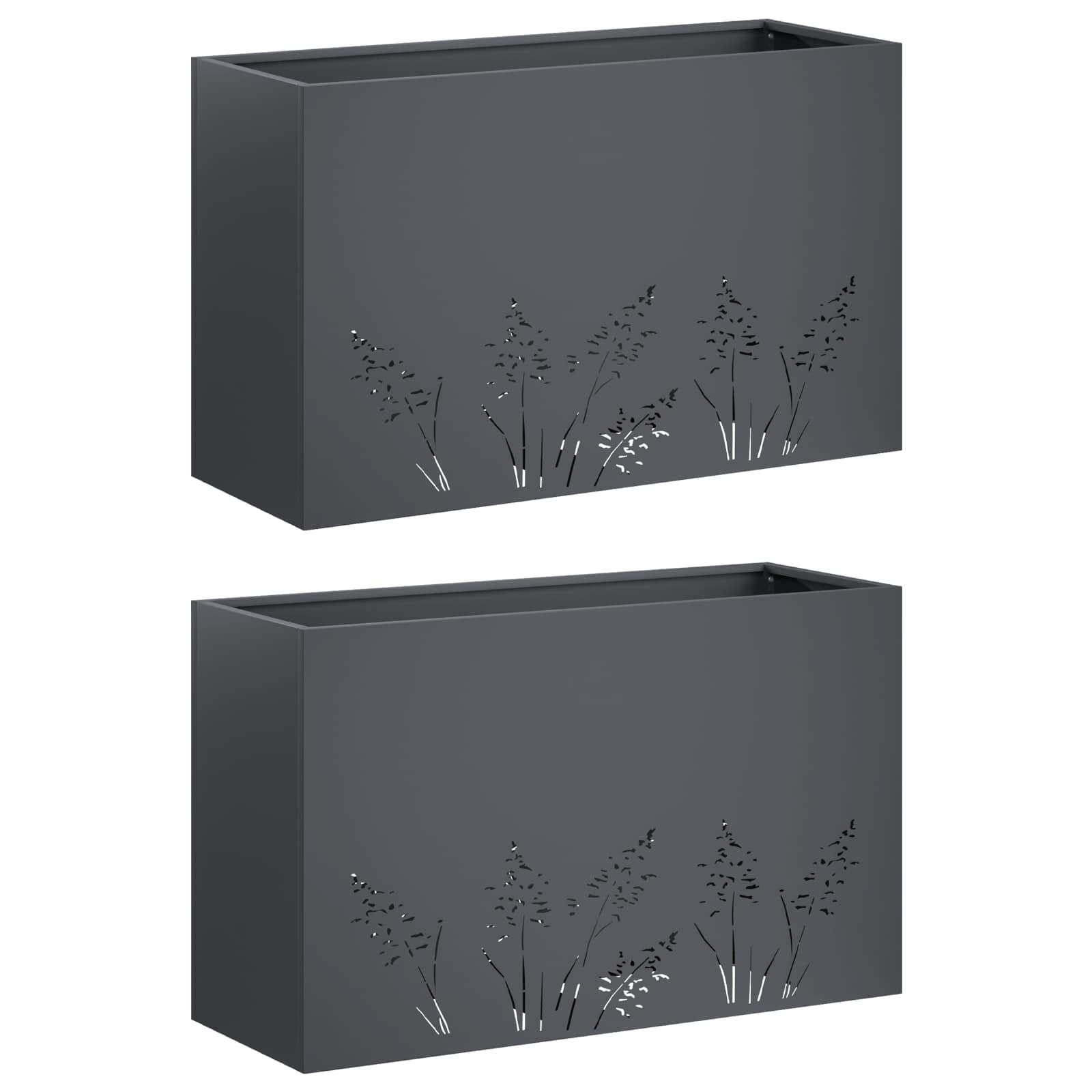 Sodo vazonas 2 vnt. Antracito 80 x 30 x 49 cm Sodo vazonas 2 vnt. Antracito 80 x 30 x 49 cm - Image 3