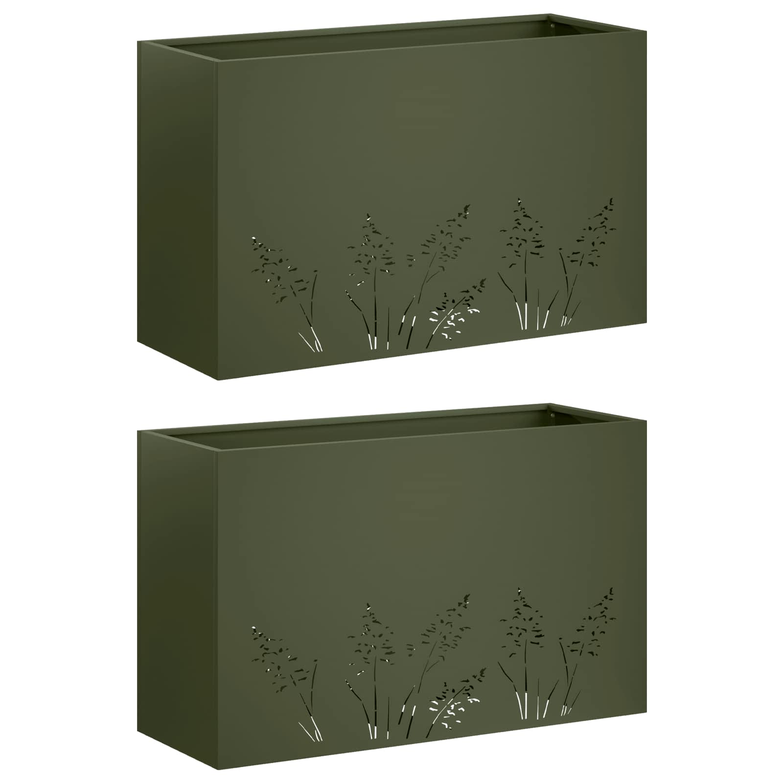 Sodo vazonas 2 vnt. Alyvuogių žalia 80 x 30 x 49 cm Sodo vazonas 2 vnt. Alyvuogių žalia 80 x 30 x 49 cm - Image 3