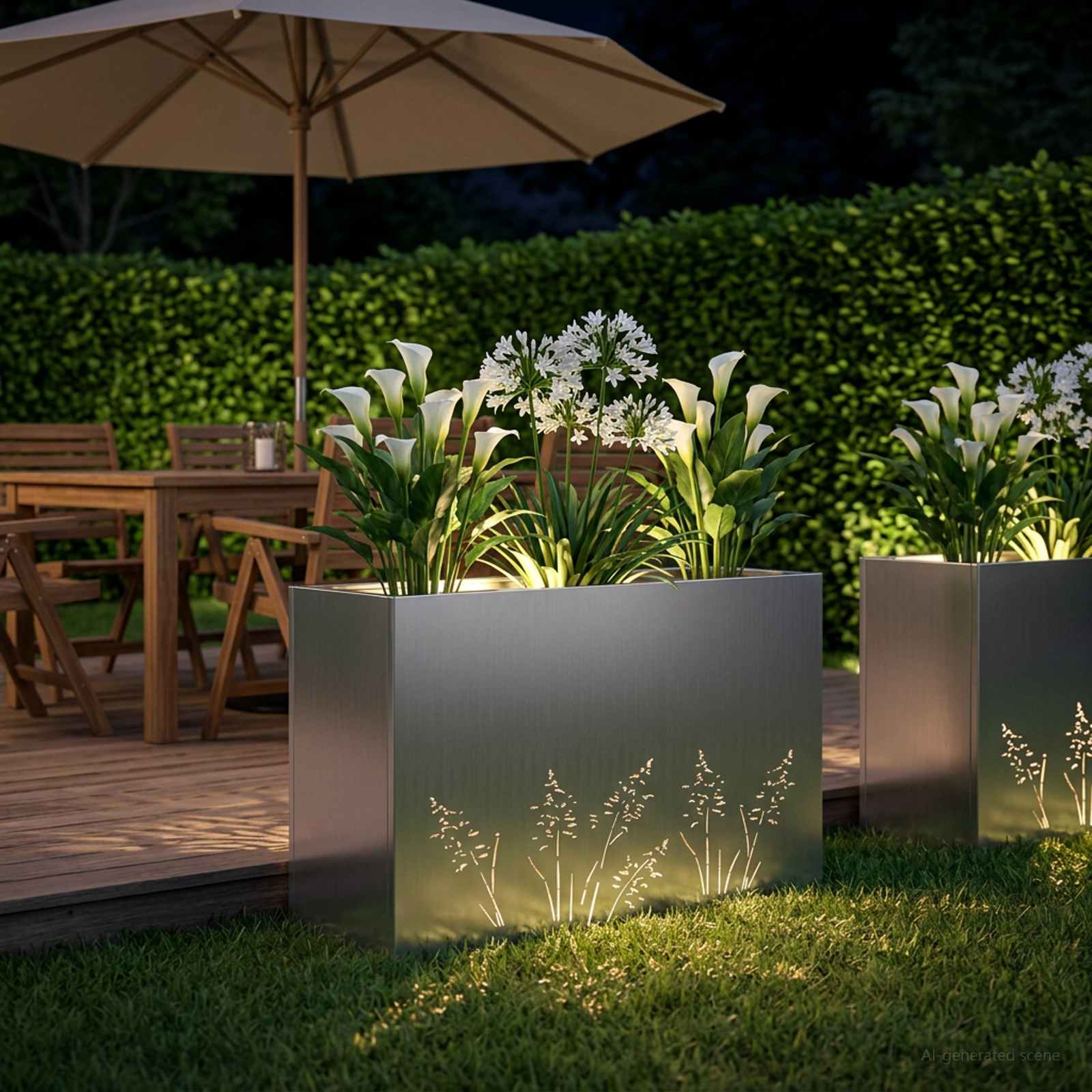 Sodo vazonas Sidabrinė 80 x 30 x 49 cm Galvanizuotas plienas Sodo vazonas Sidabrinė 80 x 30 x 49 cm Galvanizuotas plienas - Image 4