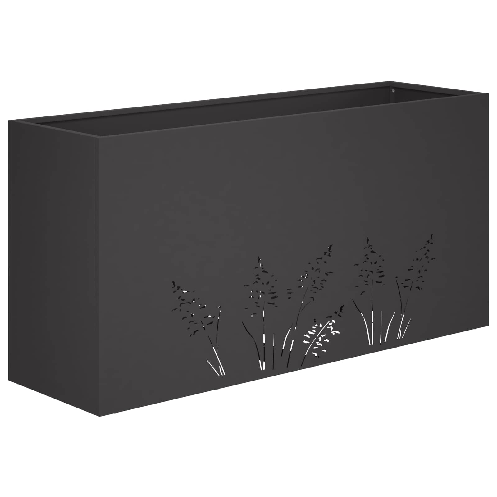 Sodo vazonas Juoda 100 x 20 x 49 cm Šaltai valcuotas plienas Sodo vazonas Juoda 100 x 20 x 49 cm Šaltai valcuotas plienas - Image 3
