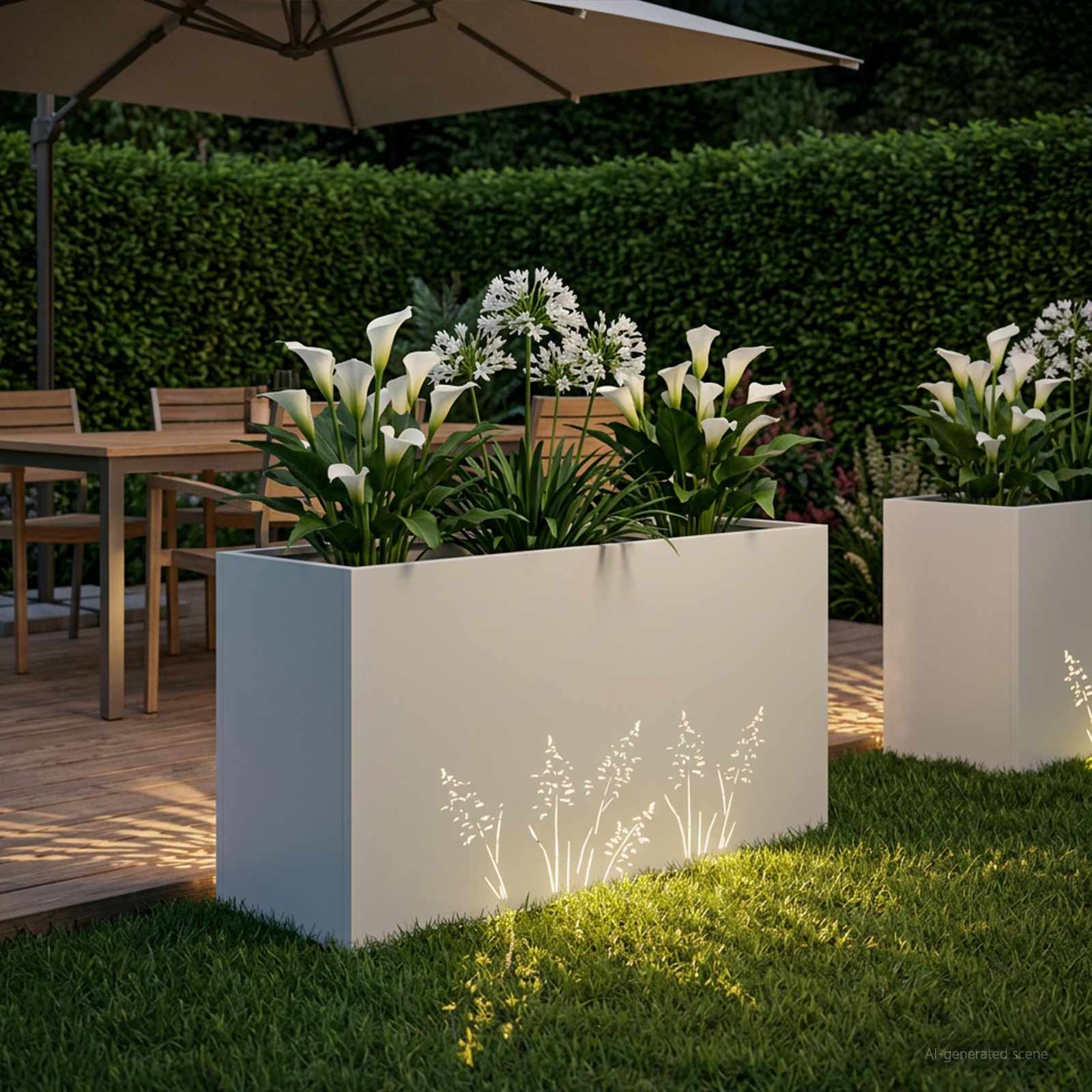 Sodo vazonas Balta 100 x 20 x 49 cm Šaltai valcuotas plienas Sodo vazonas Balta 100 x 20 x 49 cm Šaltai valcuotas plienas - Image 4