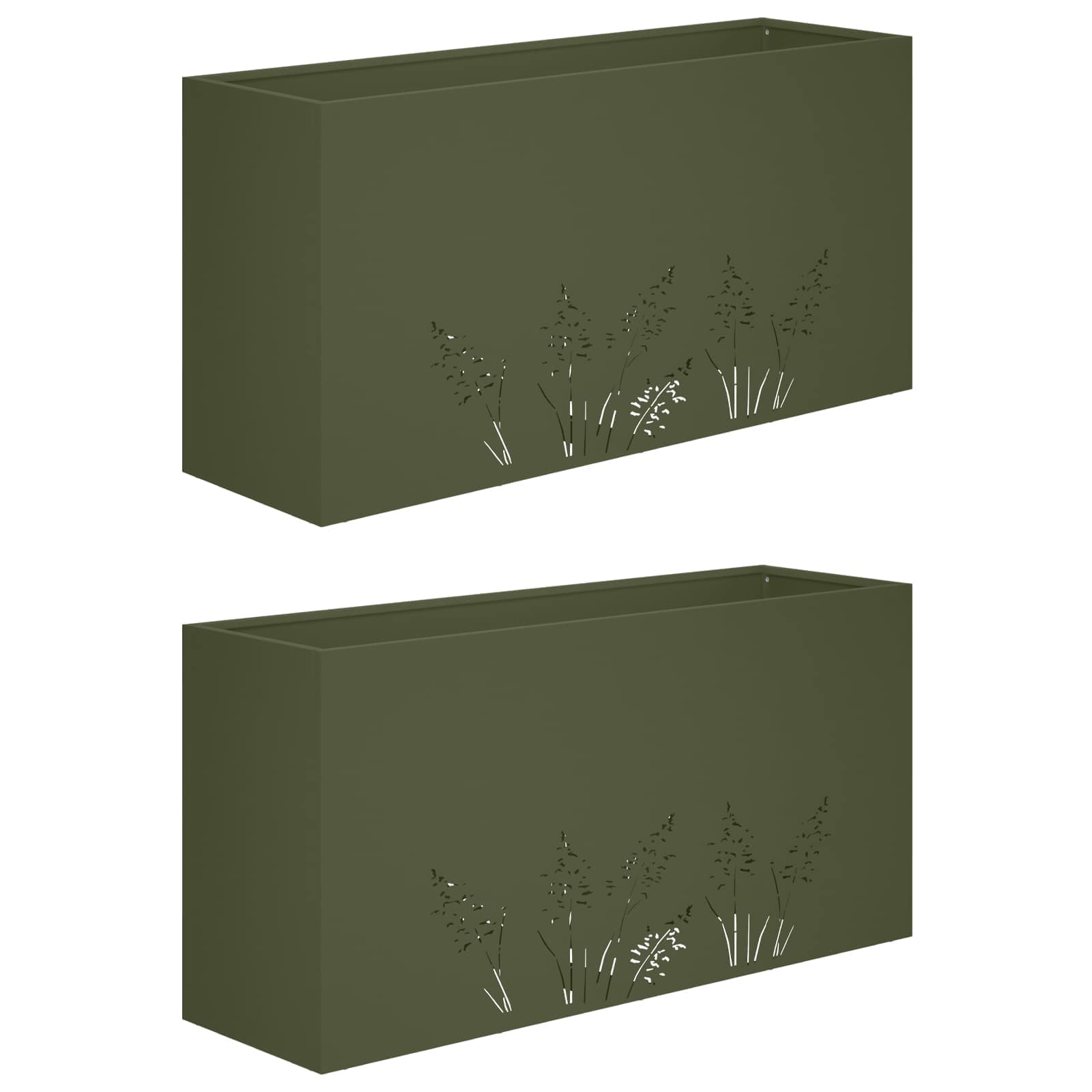 Sodo vazonas 2 vnt. Alyvuogių žalia 100 x 20 x 49 cm Sodo vazonas 2 vnt. Alyvuogių žalia 100 x 20 x 49 cm - Image 3