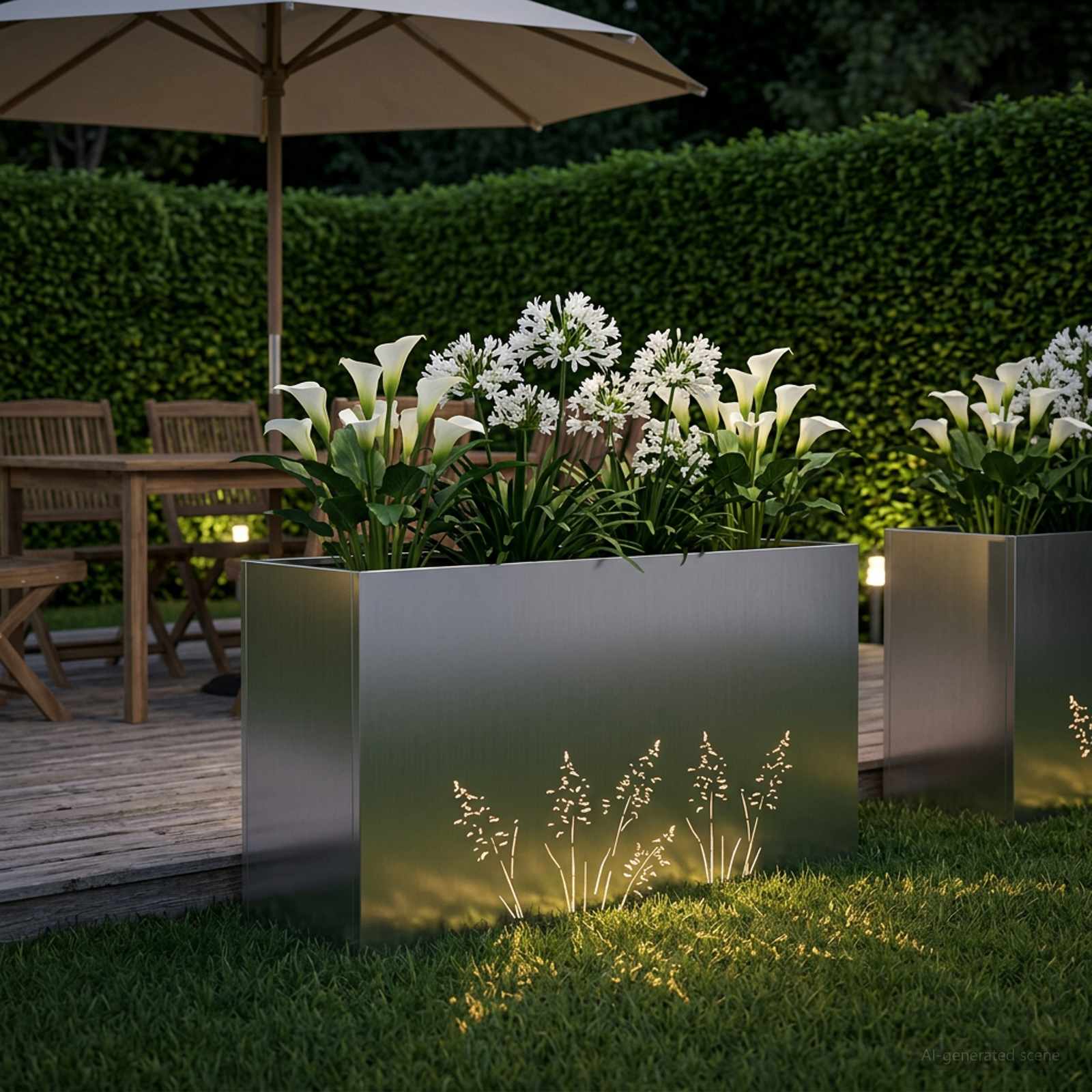 Sodo vazonas Sidabrinė 100 x 20 x 49 cm Galvanizuotas plienas Sodo vazonas Sidabrinė 100 x 20 x 49 cm Galvanizuotas plienas - Image 4