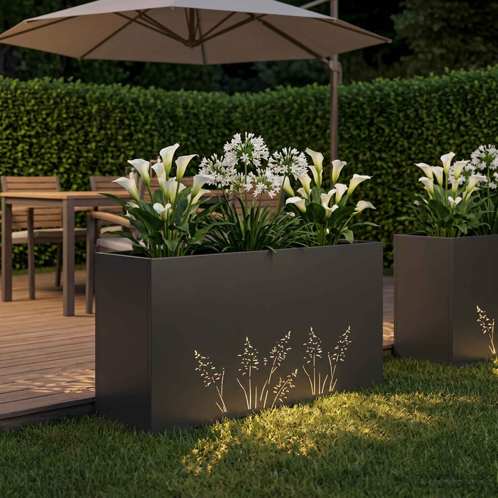 Sodo vazonas Juoda 100 x 30 x 49 cm Šaltai valcuotas plienas Sodo vazonas Juoda 100 x 30 x 49 cm Šaltai valcuotas plienas - Image 4