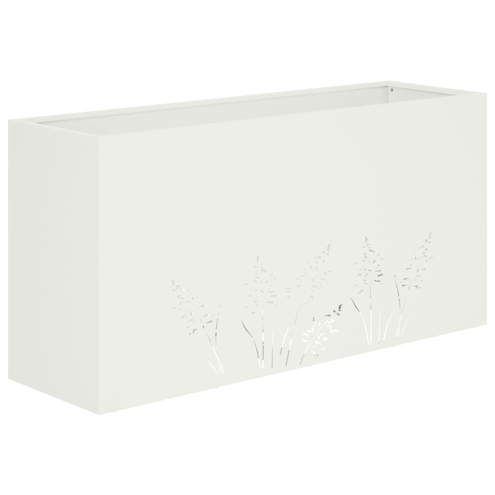 Sodo vazonas 2 vnt. Balta 100 x 30 x 49 cm Sodo vazonas 2 vnt. Balta 100 x 30 x 49 cm - Image 5