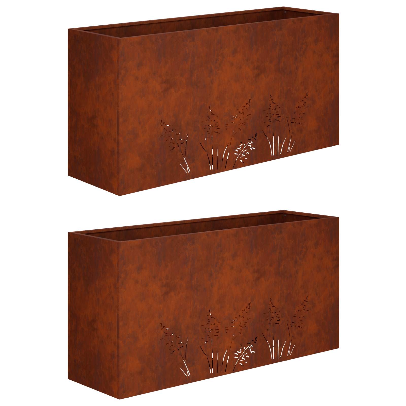 Sodo vazonas 2 vnt. Rūdijanti 100 x 30 x 49 cm Sodo vazonas 2 vnt. Rūdijanti 100 x 30 x 49 cm - Image 3