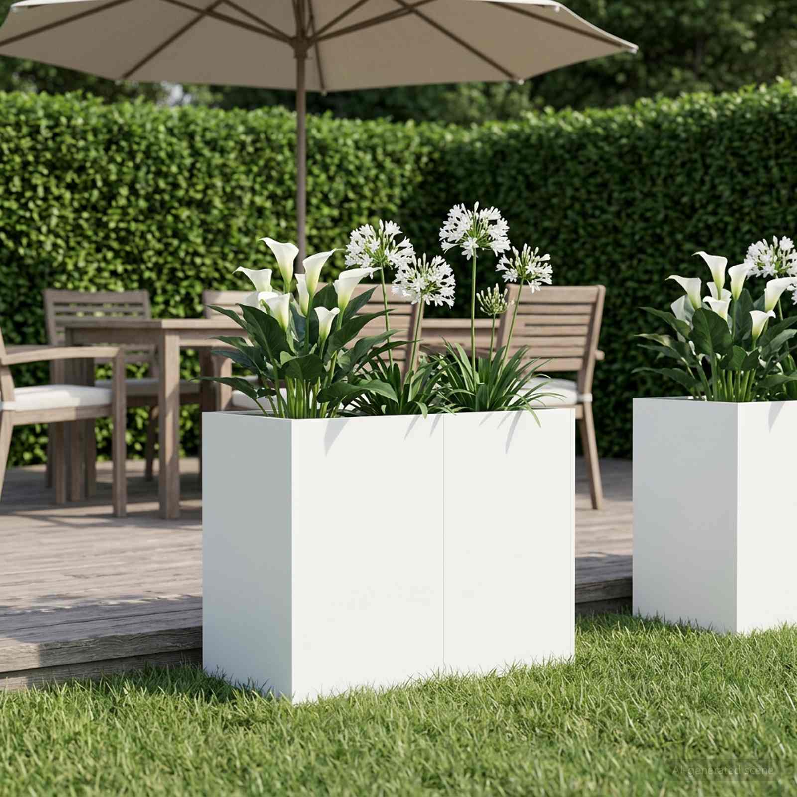 Sodo vazonas Balta 80 x 40 x 60 cm Šaltai valcuotas plienas Sodo vazonas Balta 80 x 40 x 60 cm Šaltai valcuotas plienas - Image 2