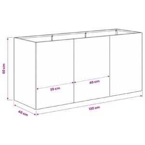 Sodo vazonas Sidabrinė 120 x 40 x 60 cm Galvanizuotas plienas