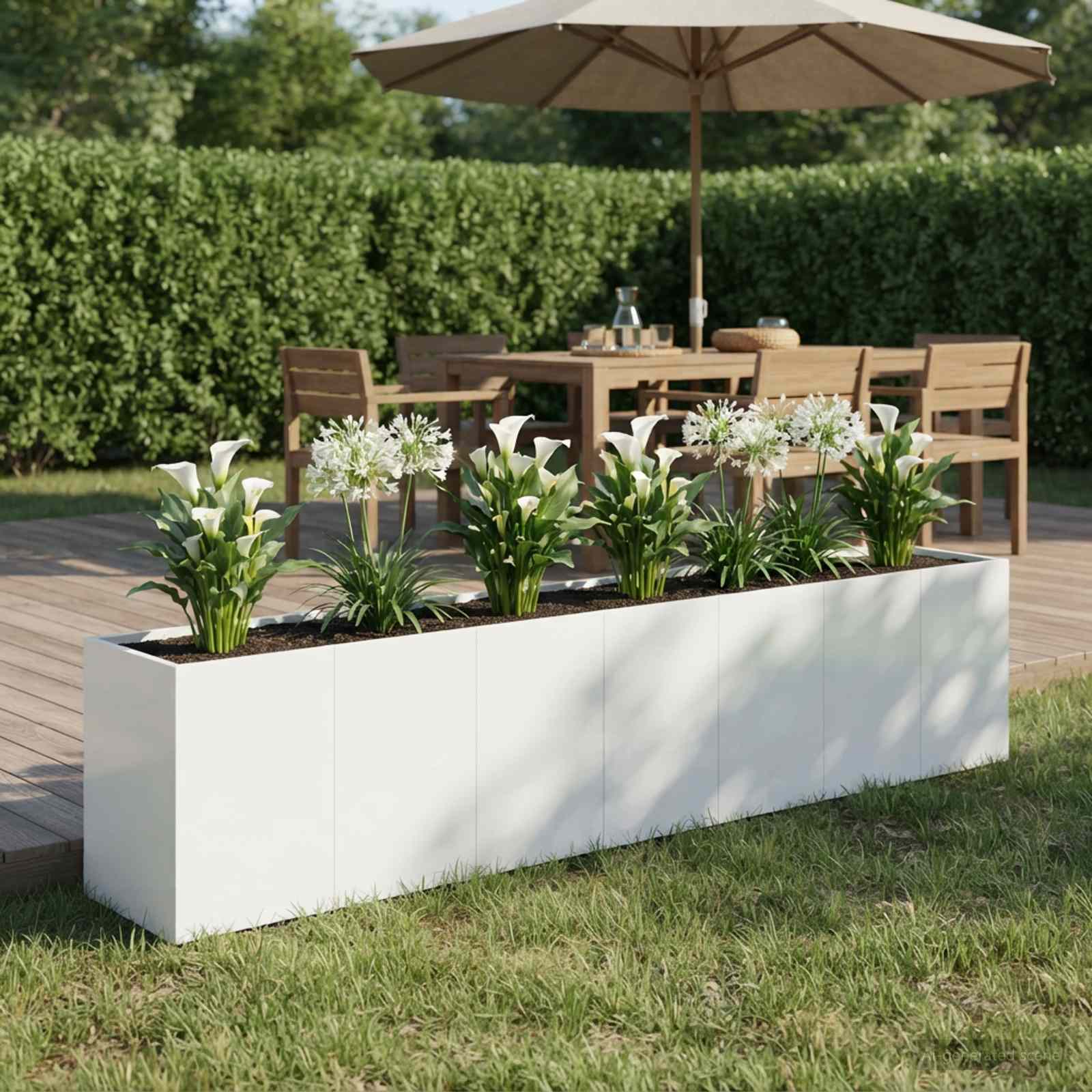 Sodo vazonas Balta 280 x 40 x 60 cm Šaltai valcuotas plienas Sodo vazonas Balta 280 x 40 x 60 cm Šaltai valcuotas plienas - Image 2